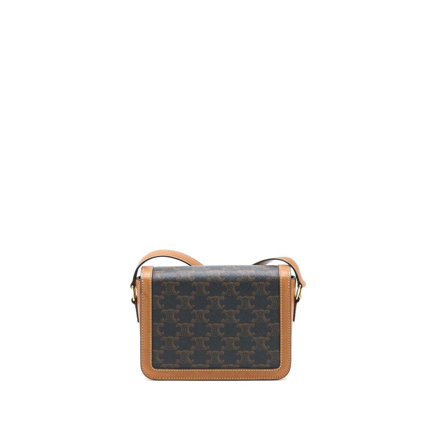 Celine Teen Triomphe Purse In Triomphe Nature Calfskin Canvas Travel Bag