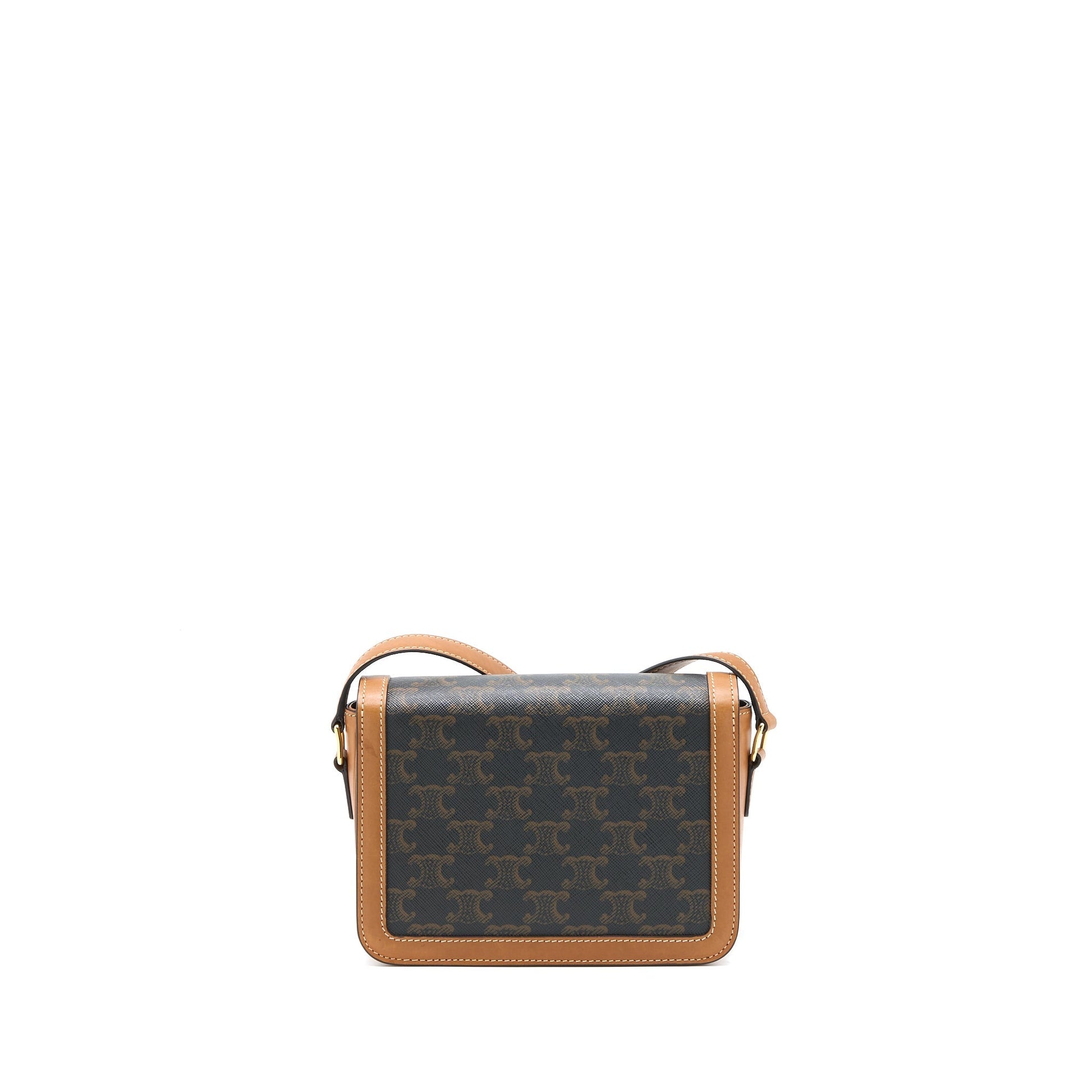 Celine Teen Triomphe Purse In Triomphe Nature Calfskin Canvas Travel Bag