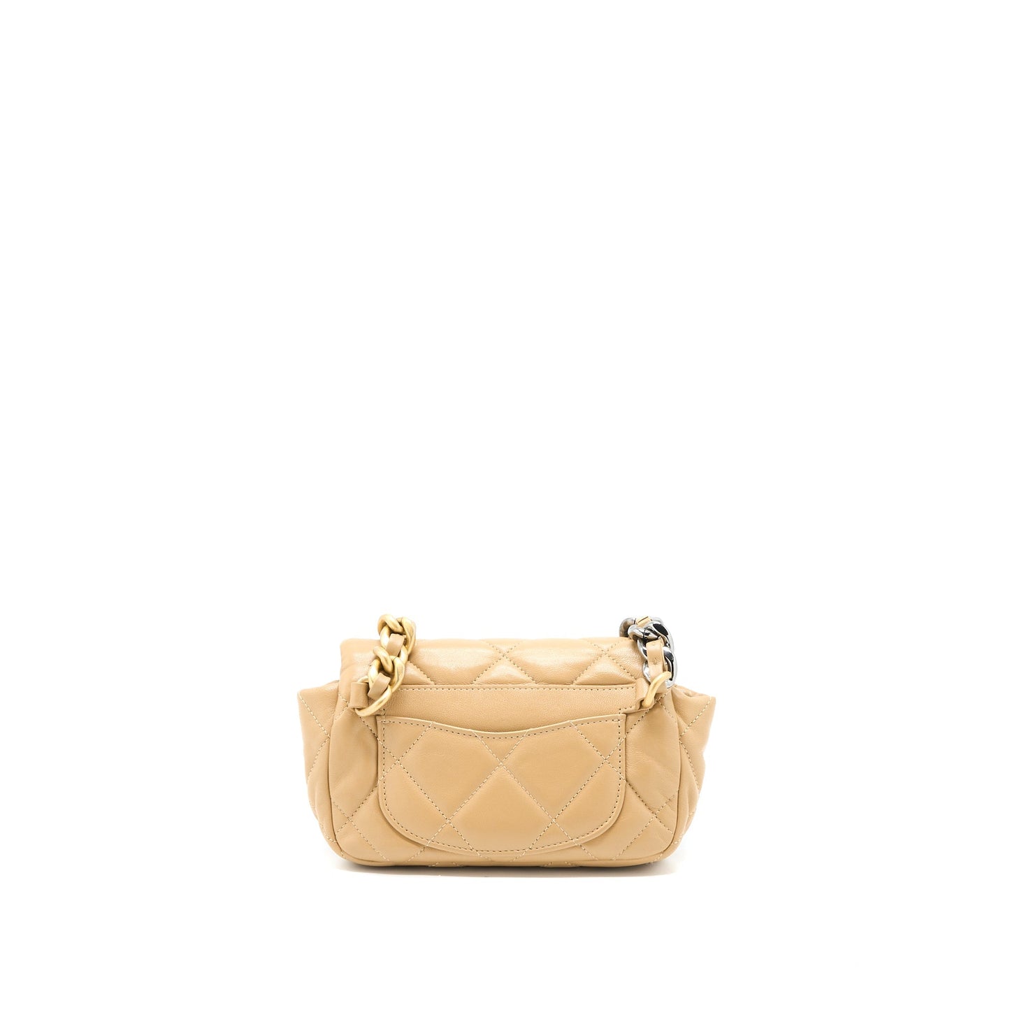 Chanel 19 Belt Lambskin Dark Hardware Multicolour Beige