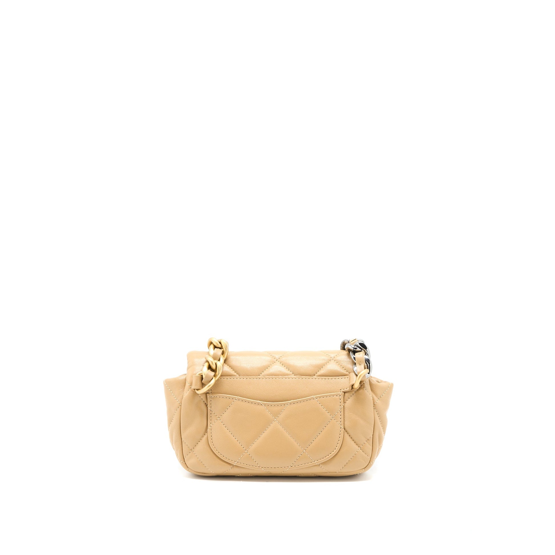 Chanel 19 Belt Lambskin Dark Hardware Multicolour Beige