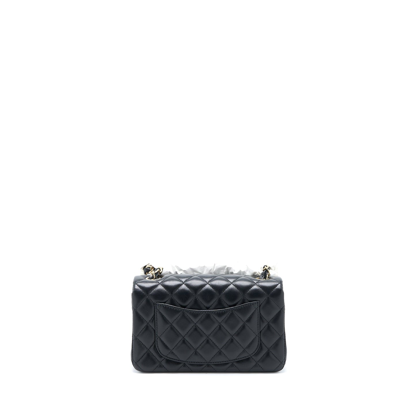 Chanel Rectangular Flap Lambskin LGHW Microchip Black Shoulder Bag Microchip 6