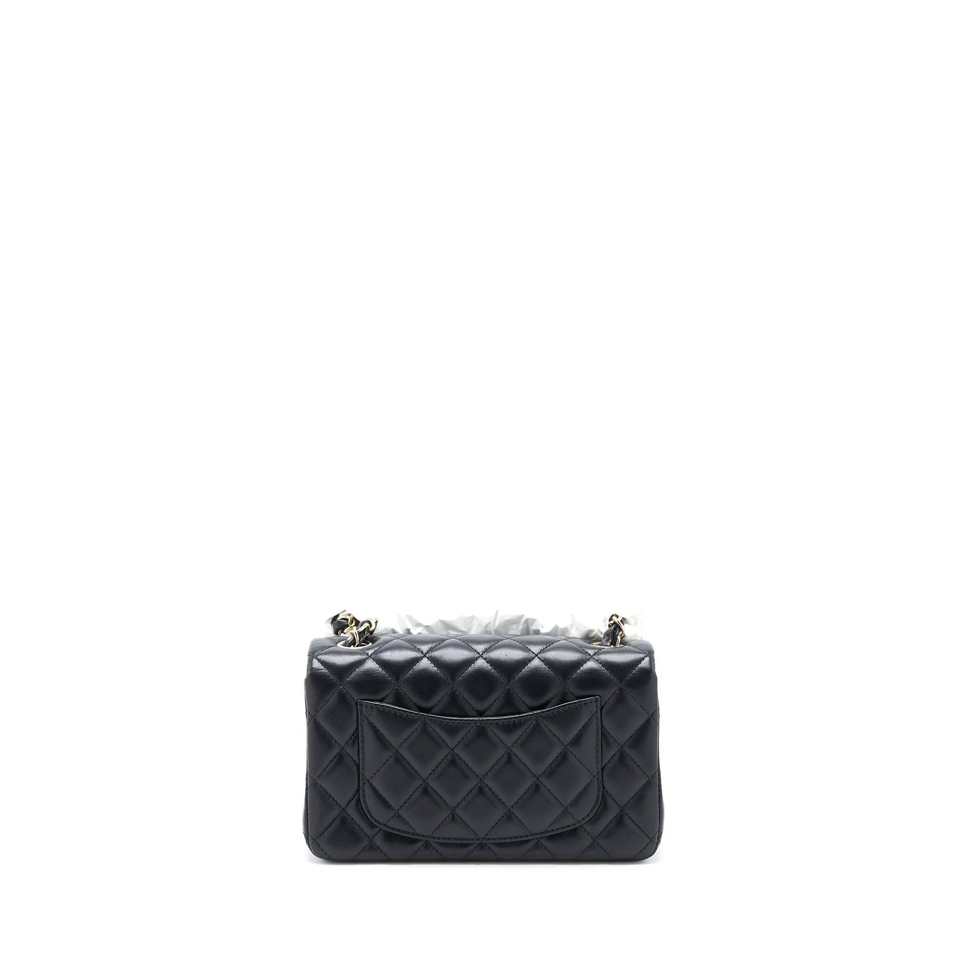 Chanel Rectangular Flap Lambskin LGHW Microchip Black Shoulder Bag Microchip 6