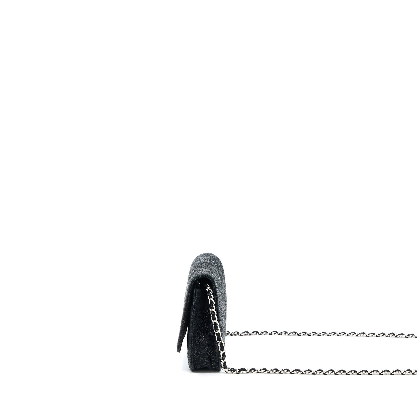 Chanel Seasonal On Fabric SHW Black Wallet Case