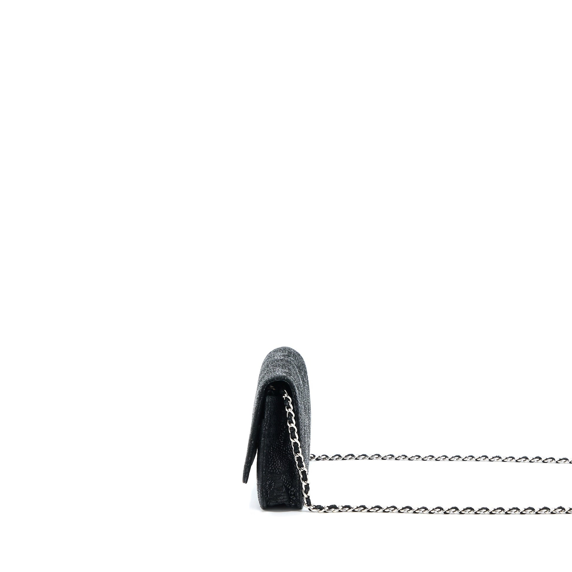 Chanel Seasonal On Fabric SHW Black Wallet Case