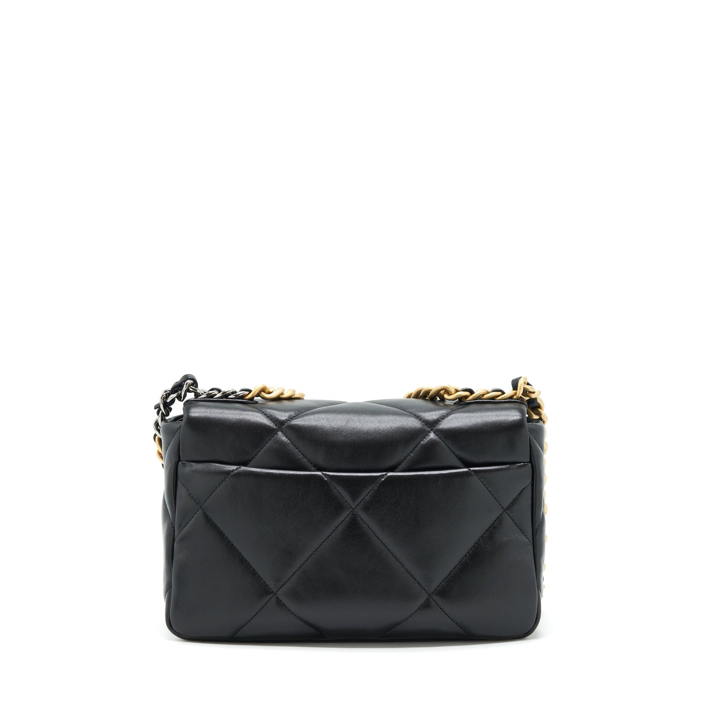 Chanel 19 Lambskin GHW Microchip Black Small Handbag