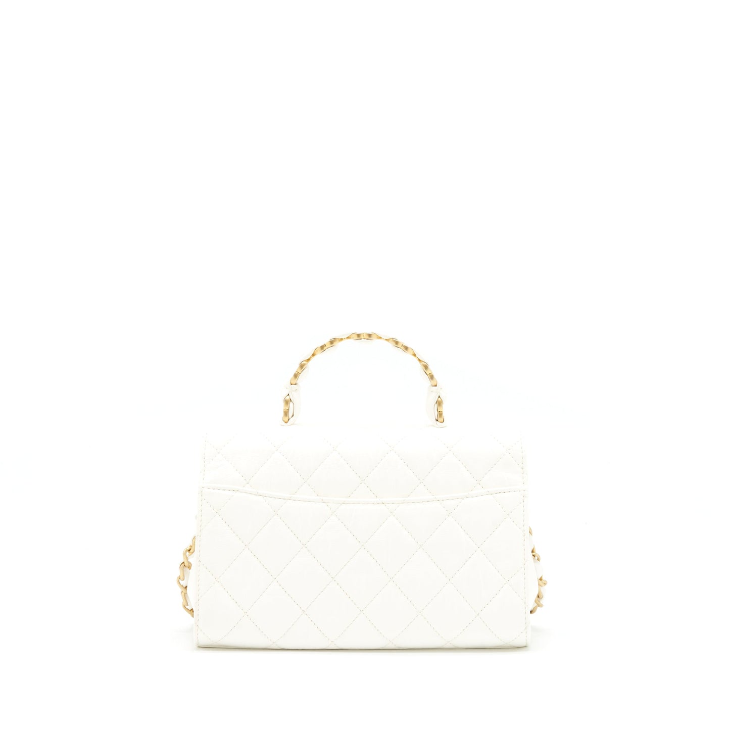 Chanel Seasonal Flap Lambskin GHW White Shoulder Bag