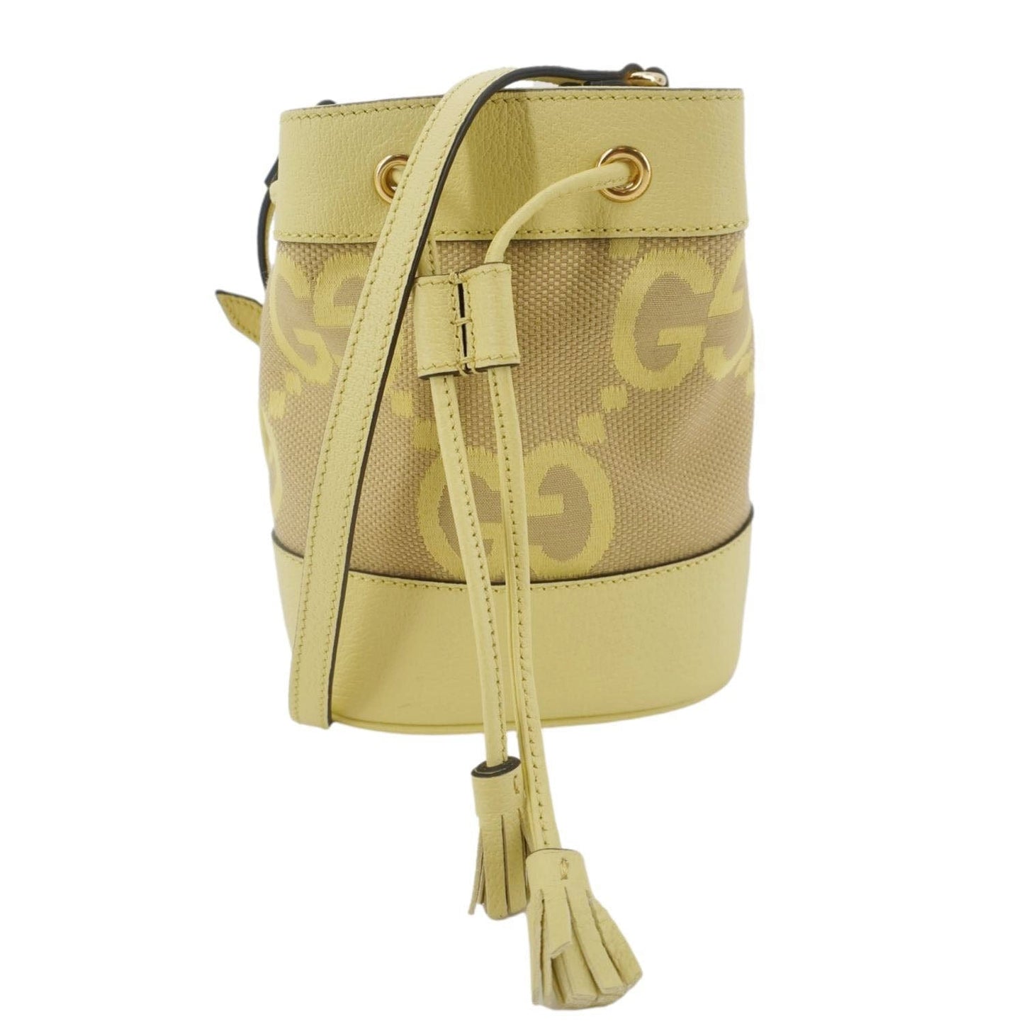 Gucci Ophidia Jumbo Bag Yellow Canvas Bucket Bucket Bag