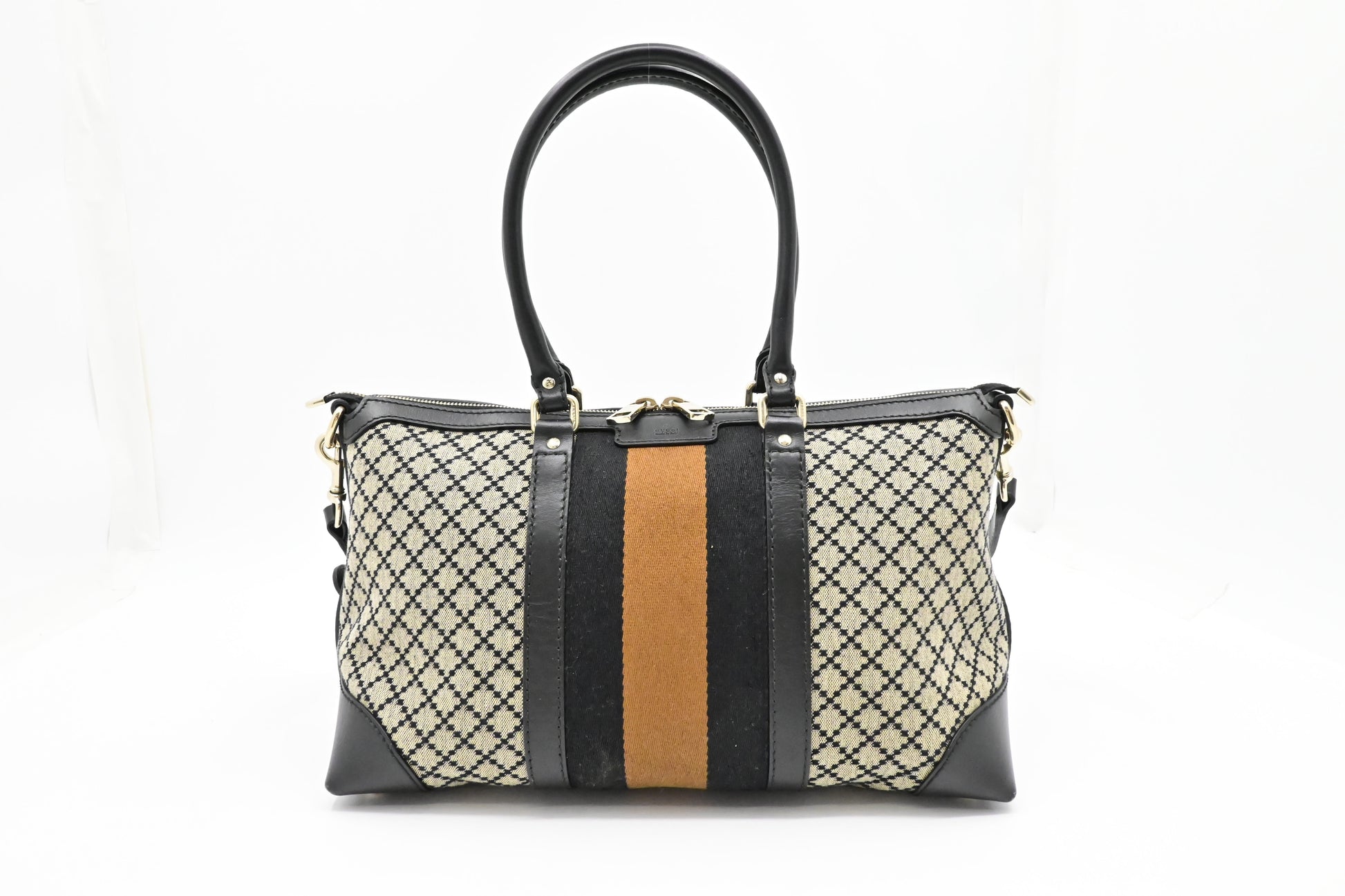 Gucci Way Bag In Diamante Canvas Black Travel Bag