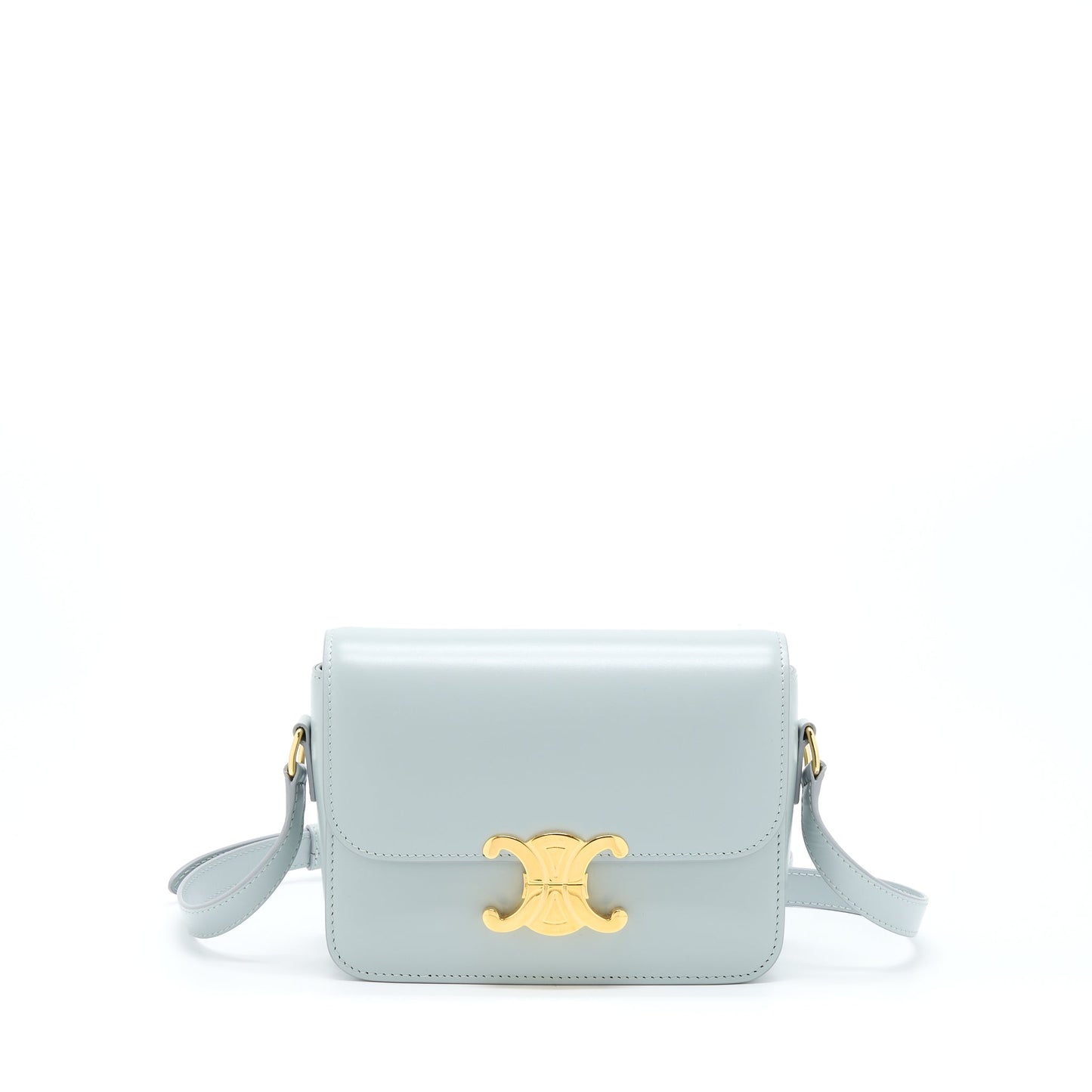Celine Teen Triomphe Purse Calfskin Mineral Handbag Travel Bag
