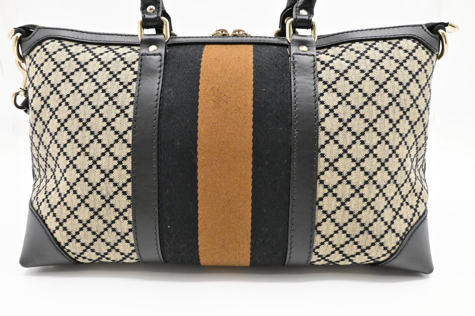Gucci Way Bag In Diamante Canvas Black Travel Bag