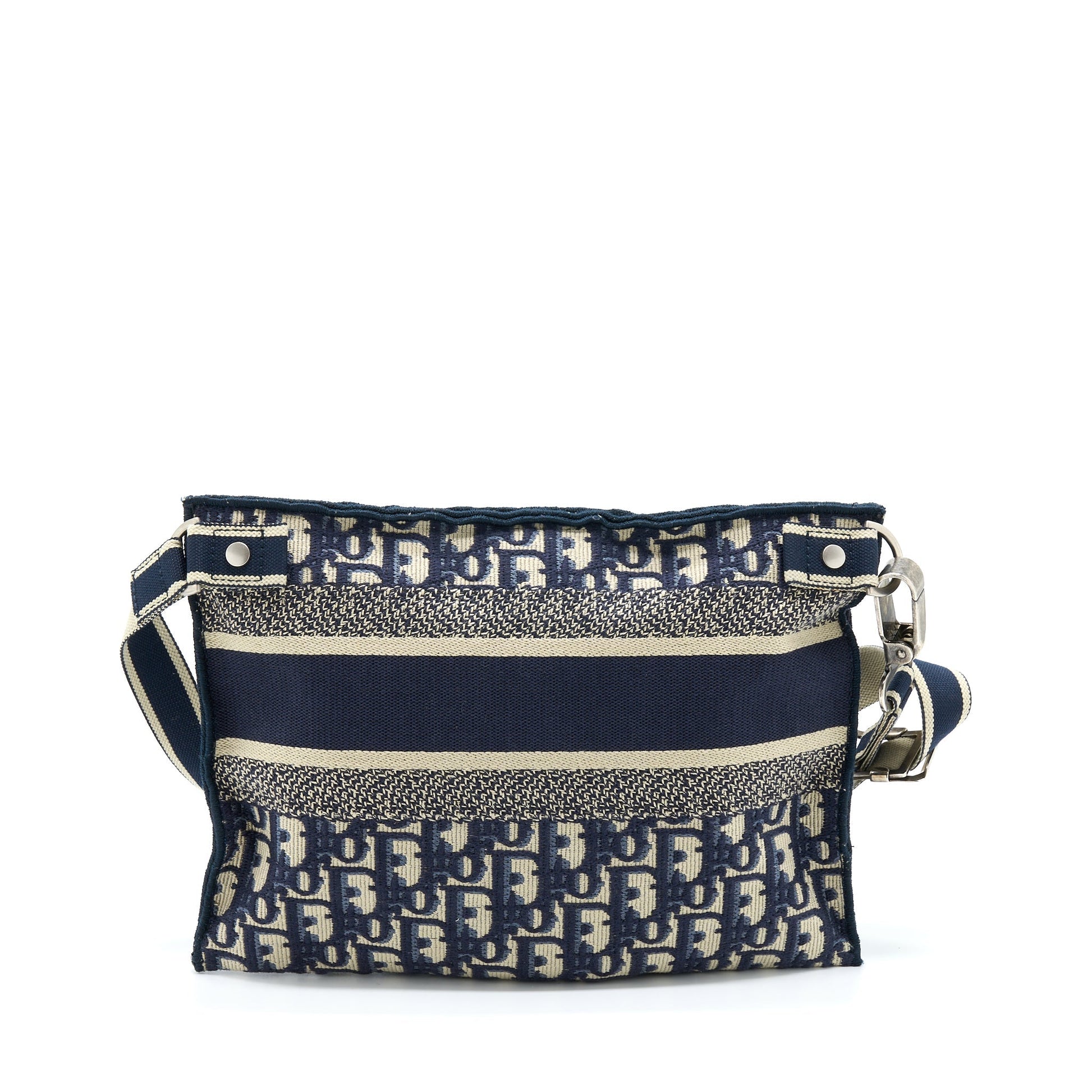 Dior Crossbody Messenger Purse Oblique Handbag Canvas Blue Crossbody Bag