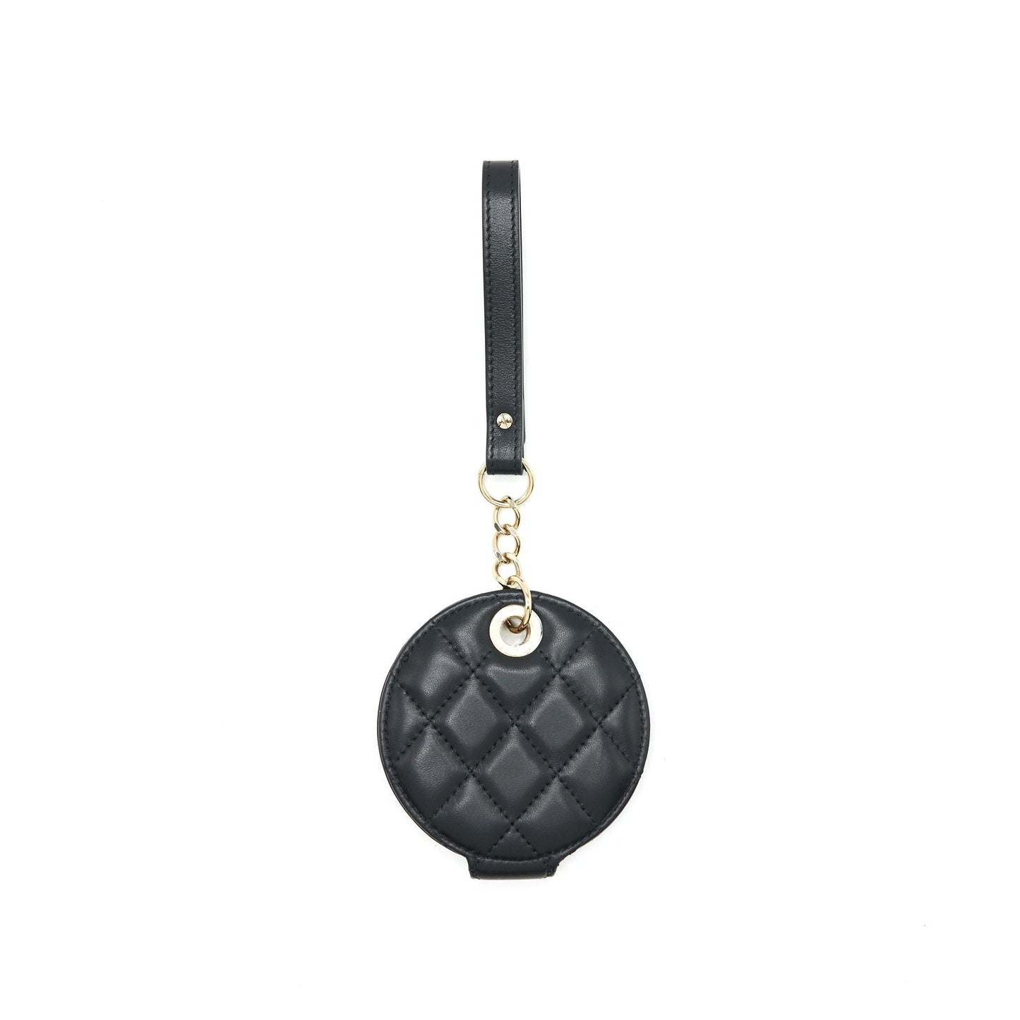 Chanel QUILTED LUGGAGE TAG LAMBSKIN LGHW Black Handbag