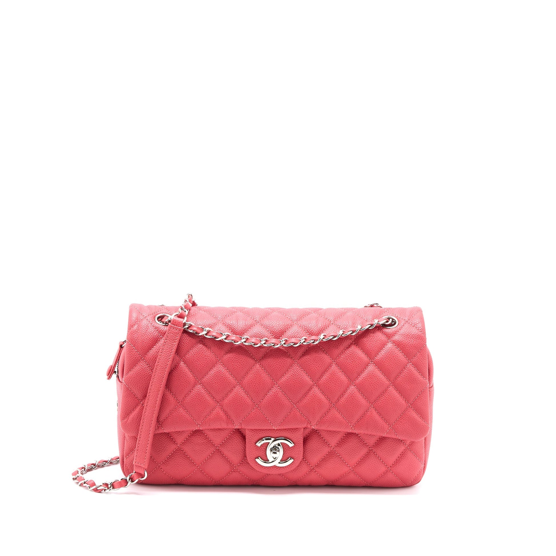 Chanel Easy Flap Caviar SHW Pink Shoulder Bag