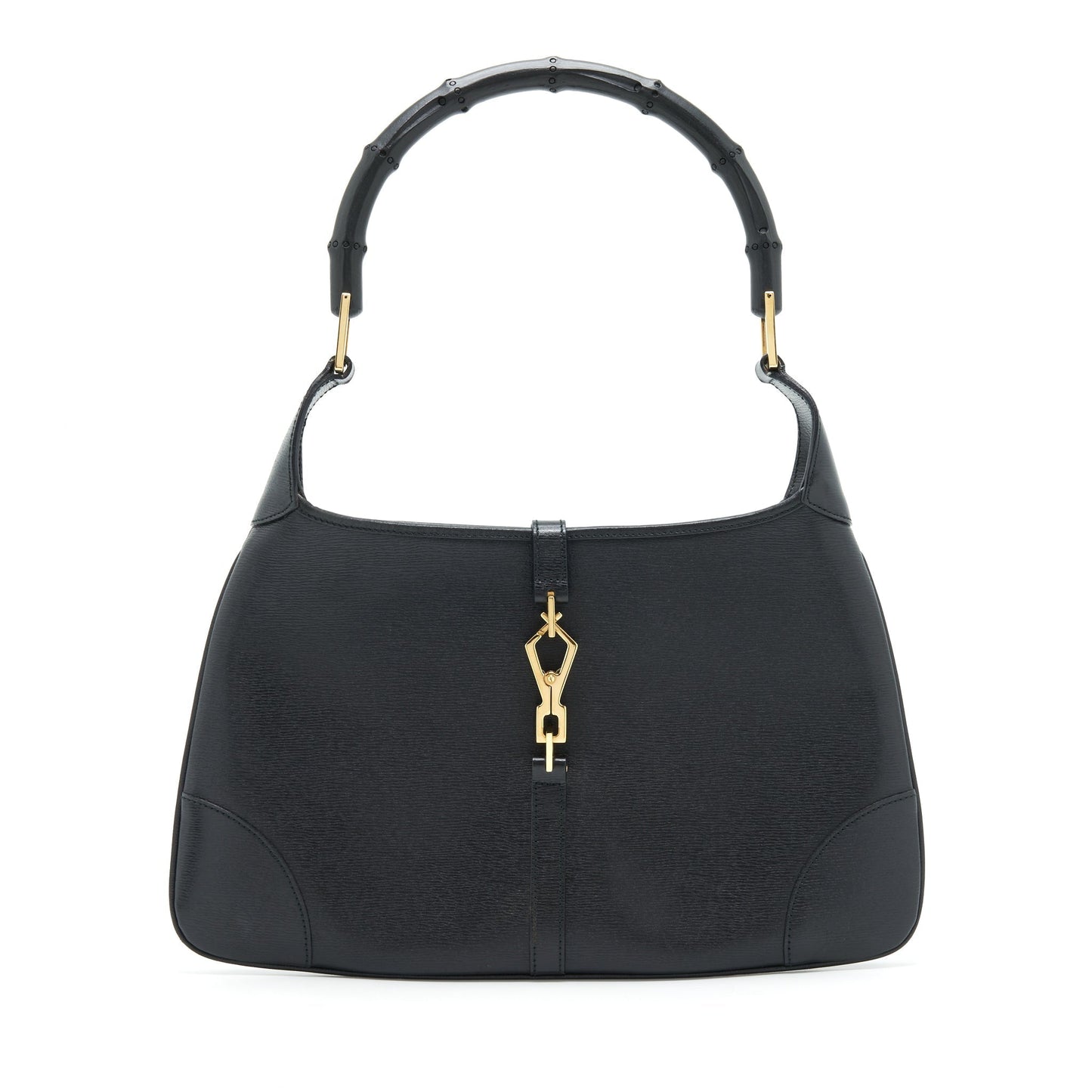 Gucci Jackie With Bamboo Handle Handbag Black Travel Bag