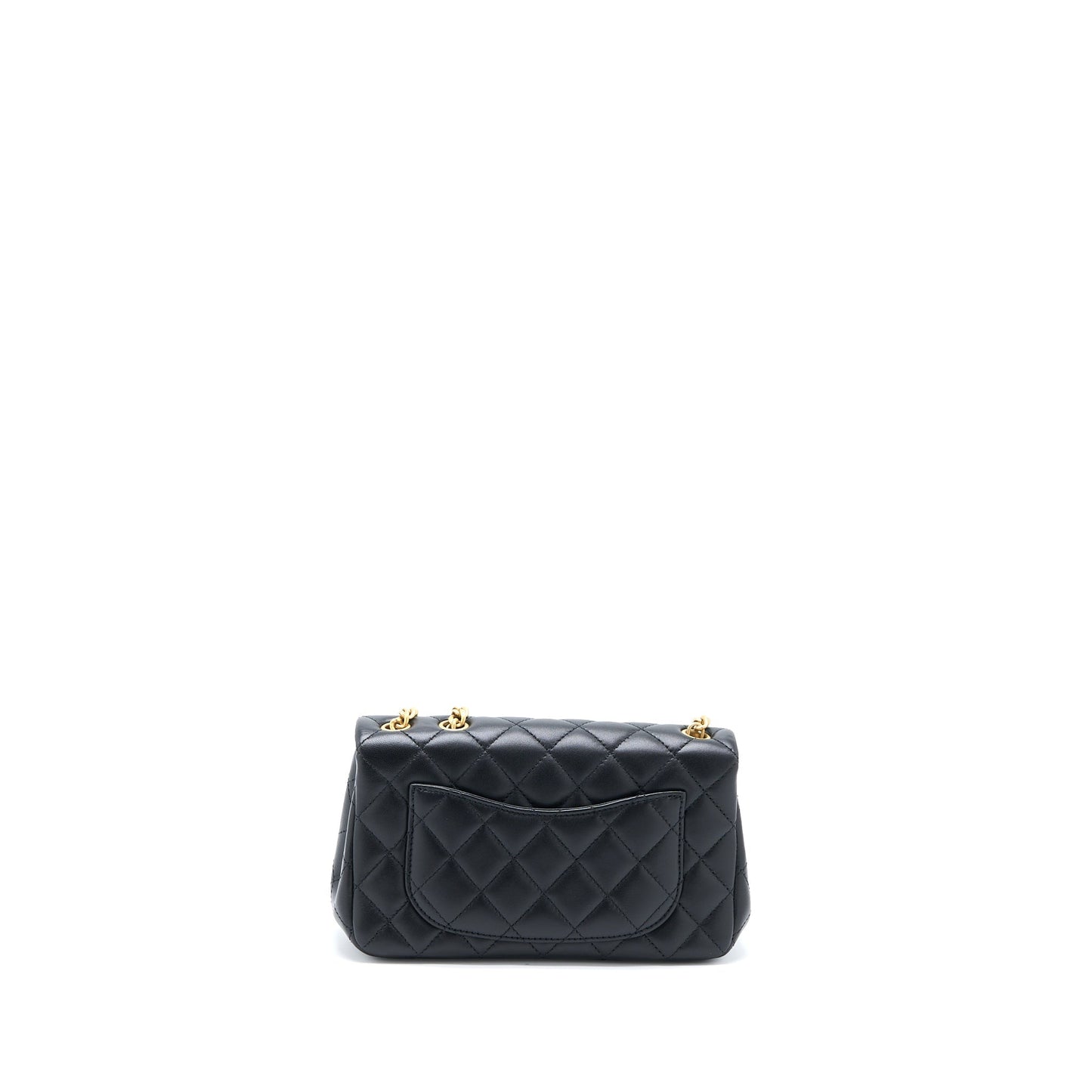 Chanel 23S Camellia Rectangular Lambskin Brushed GHW Black Mini Bag Microchip 1