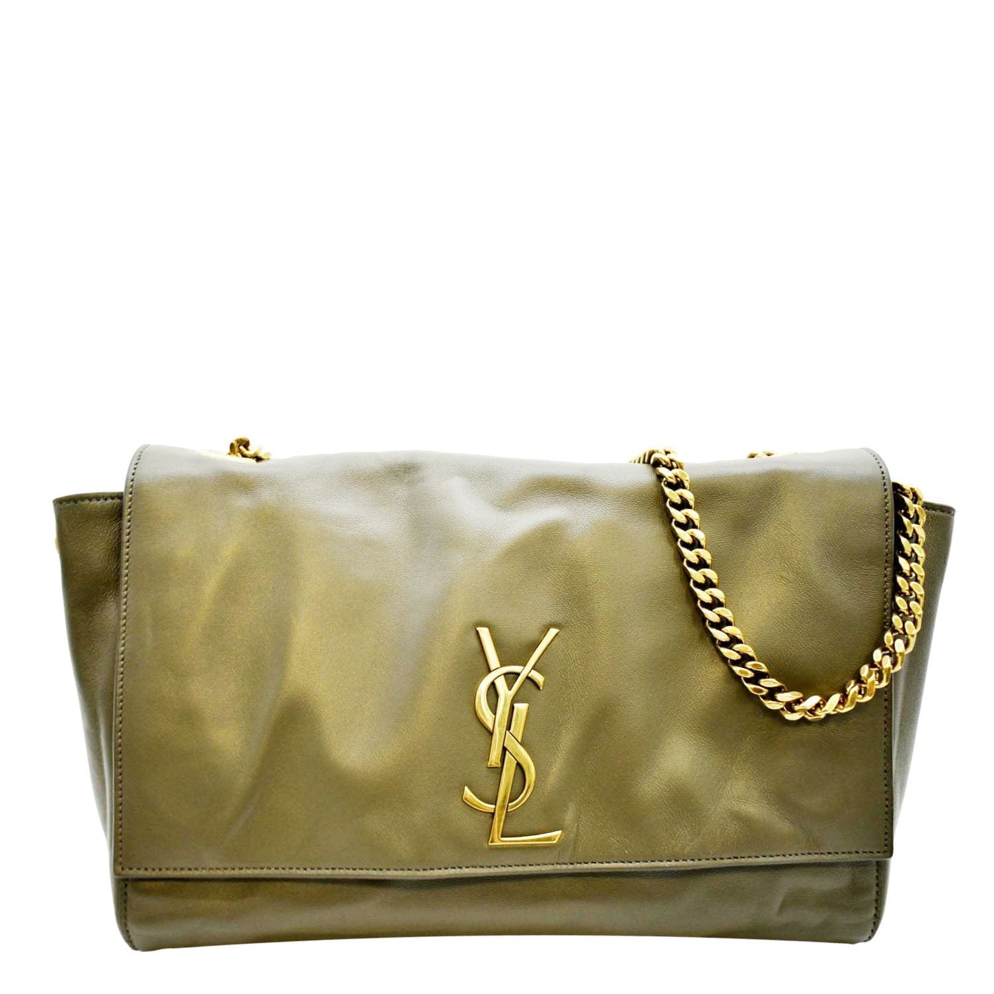 YSL Saint Laurent Saint Kate Reversible Crossbody Bag Leather Green