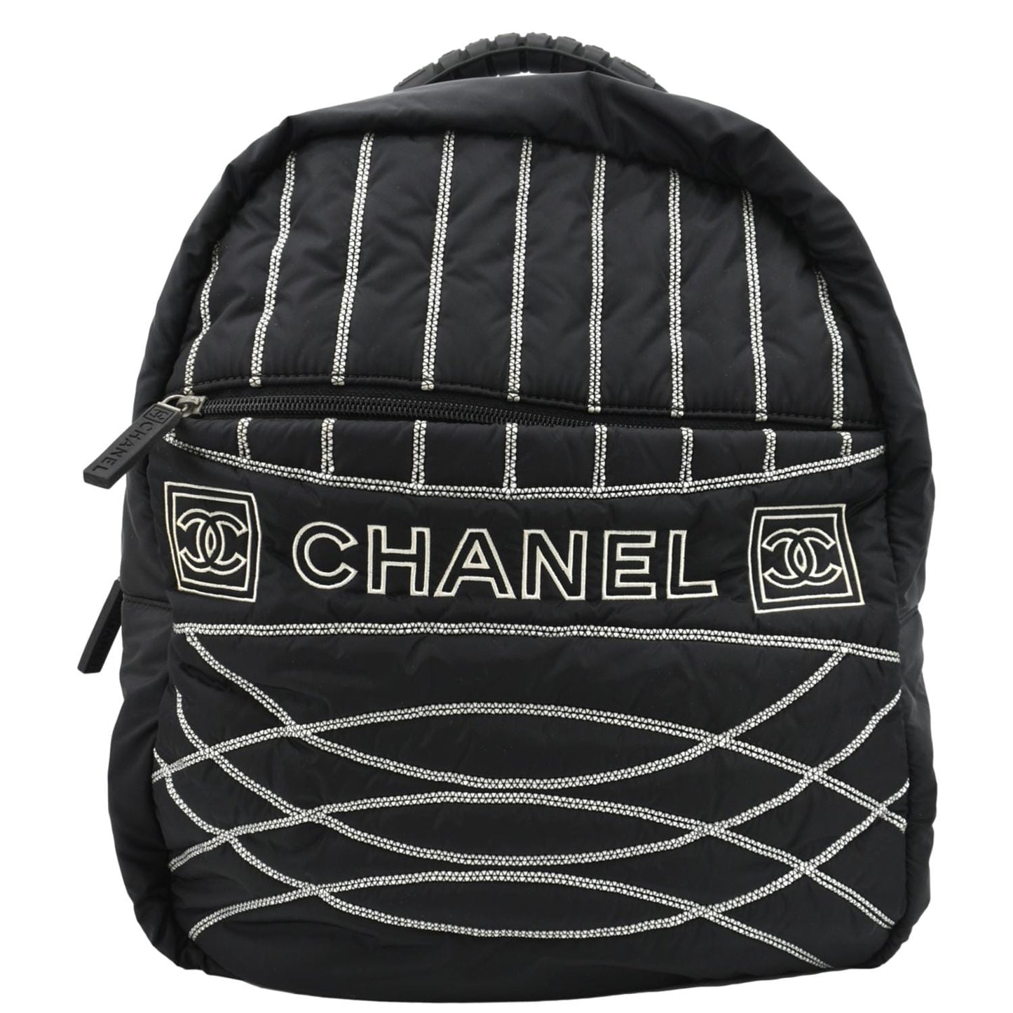 Chanel Rucksack Sports Line Nylon Backpack Black Travel Bag