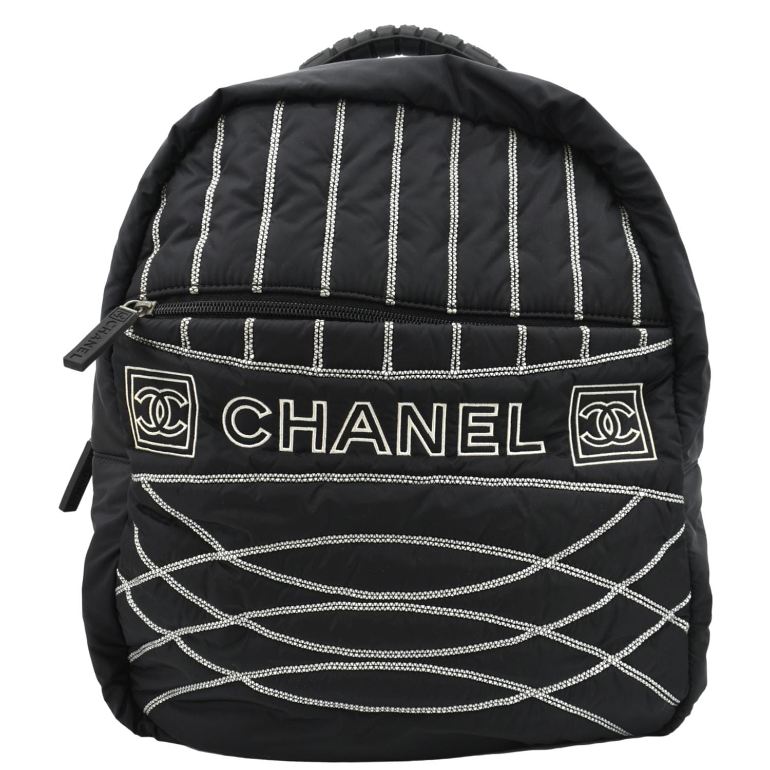 Chanel Rucksack Sports Line Nylon Backpack Black Travel Bag