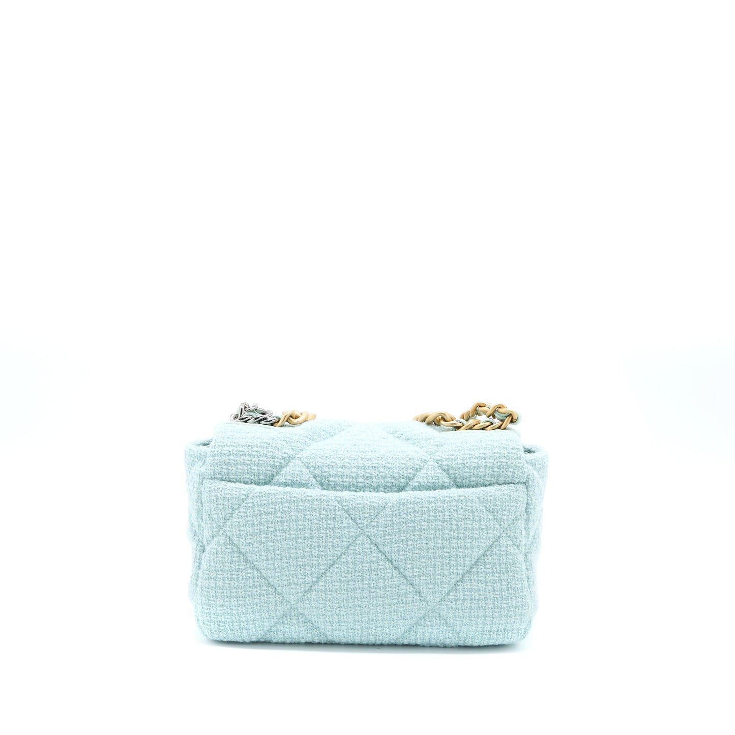Chanel 22B 19 Tweed Light Hardware Micorchip Multicolour Green Small Handbag