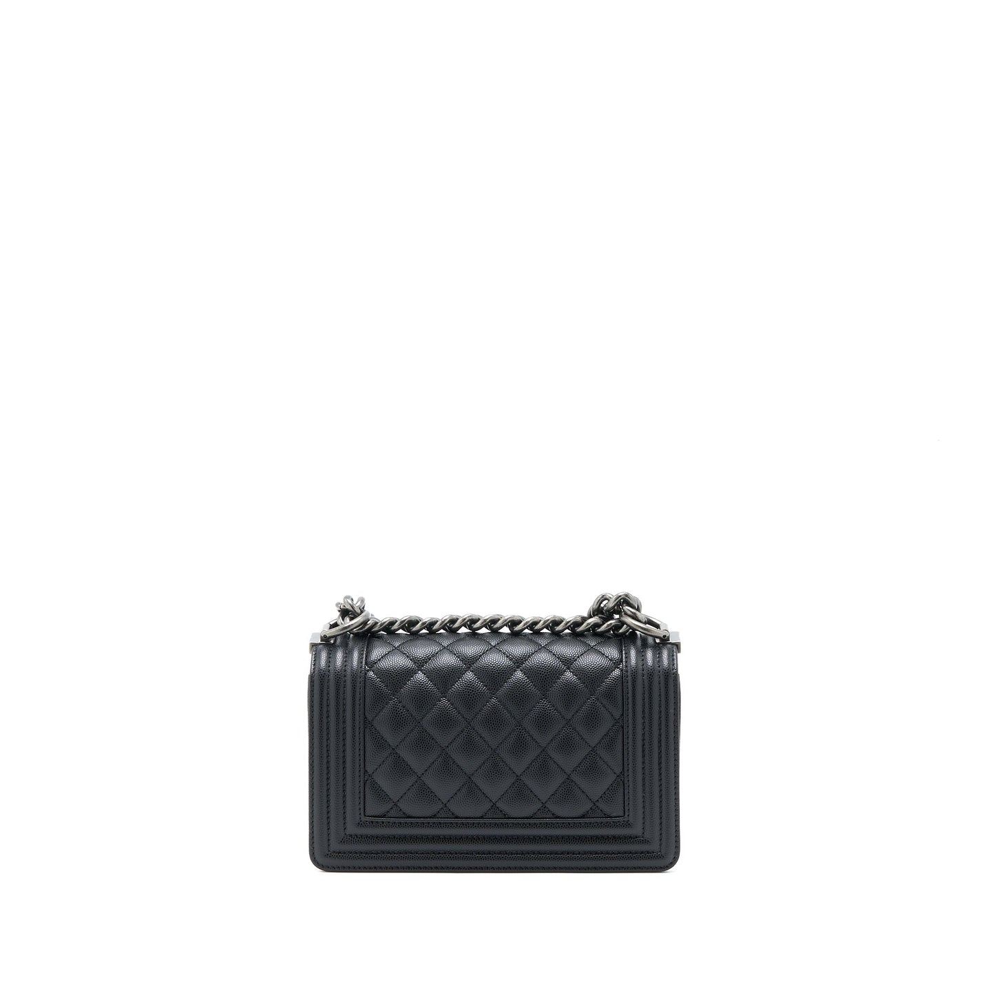 Chanel Boy Caviar Ruthenium SHW Microchip Black Small Handbag