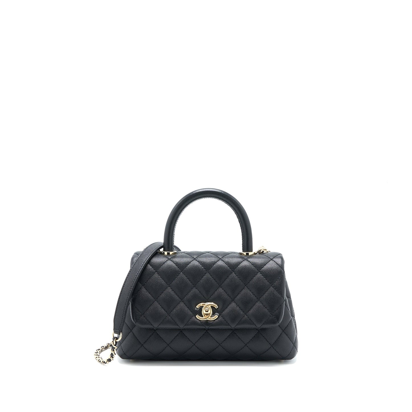 Chanel Coco Handle Caviar LGHW Black Small Handbag