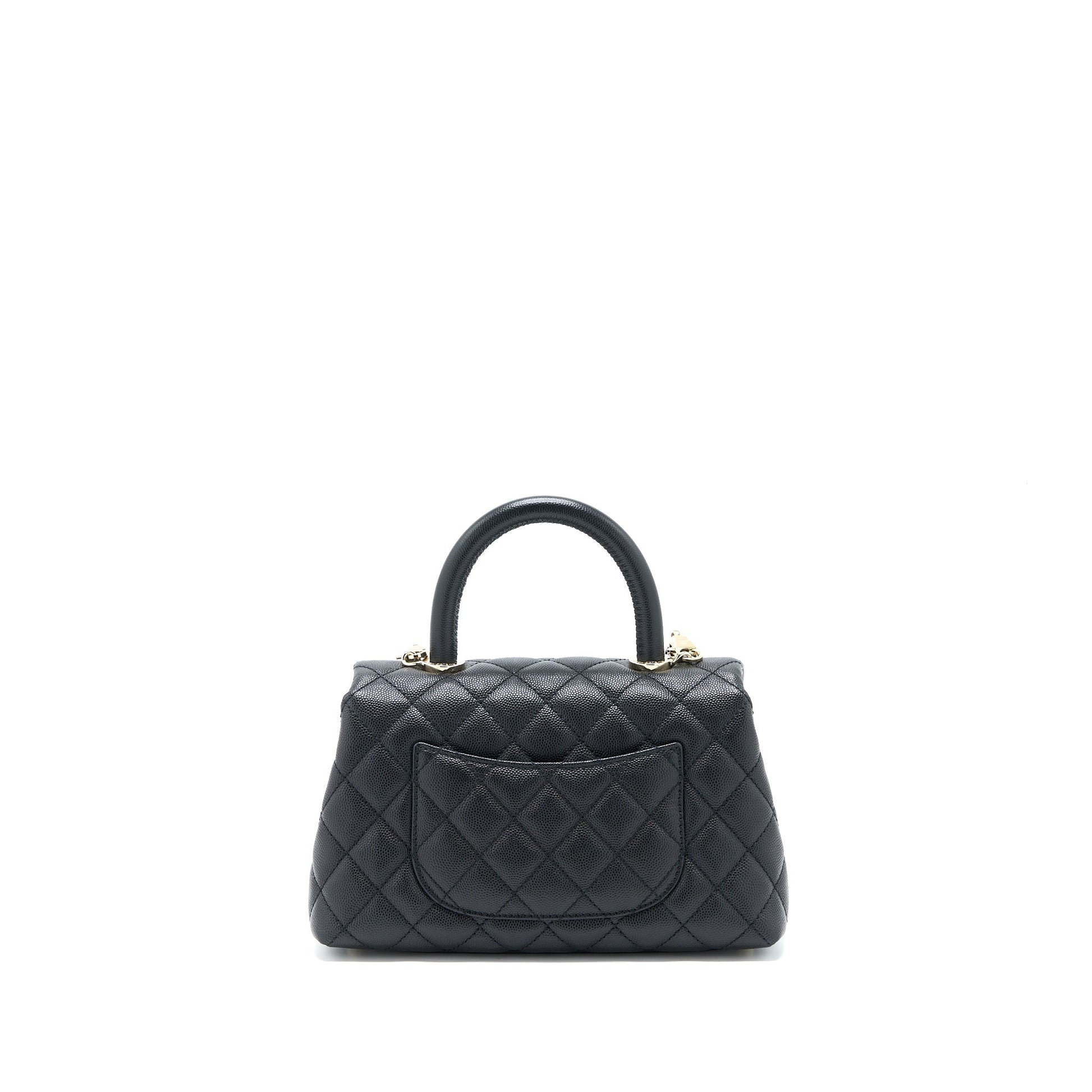 Chanel Coco Handle Caviar LGHW Black Small Handbag