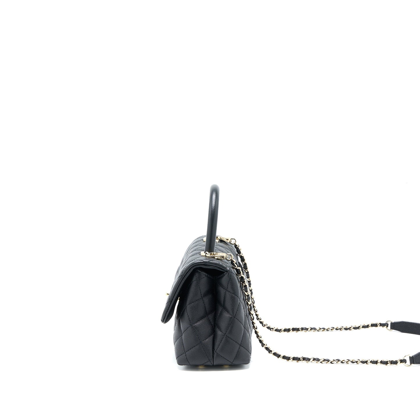 Chanel Coco Handle Caviar LGHW Black Small Handbag