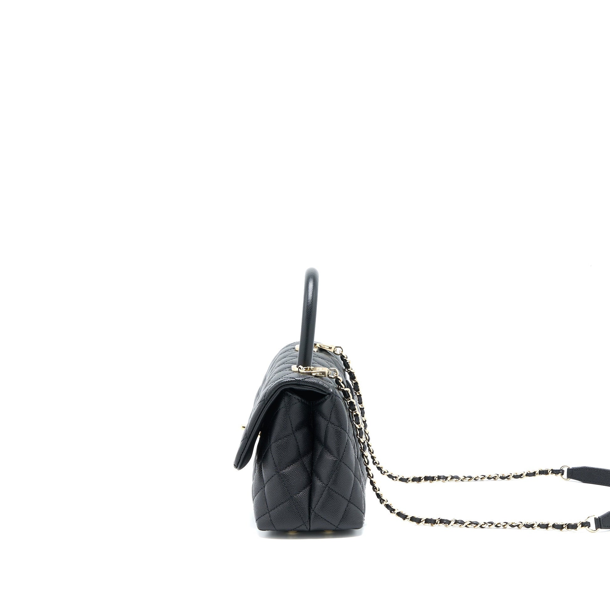 Chanel Coco Handle Caviar LGHW Black Small Handbag