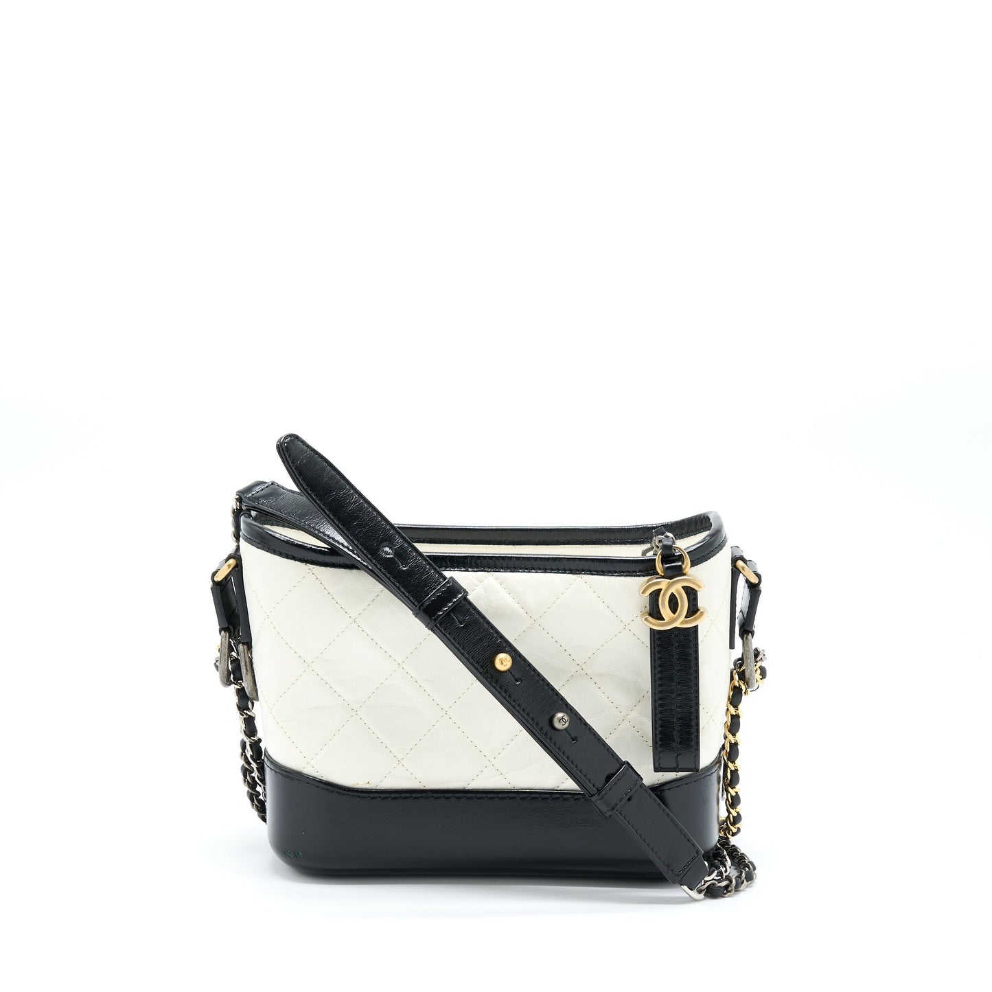 Chanel Gabrielle Hobo Hardware Multicolour Black White Small Shoulder Bag