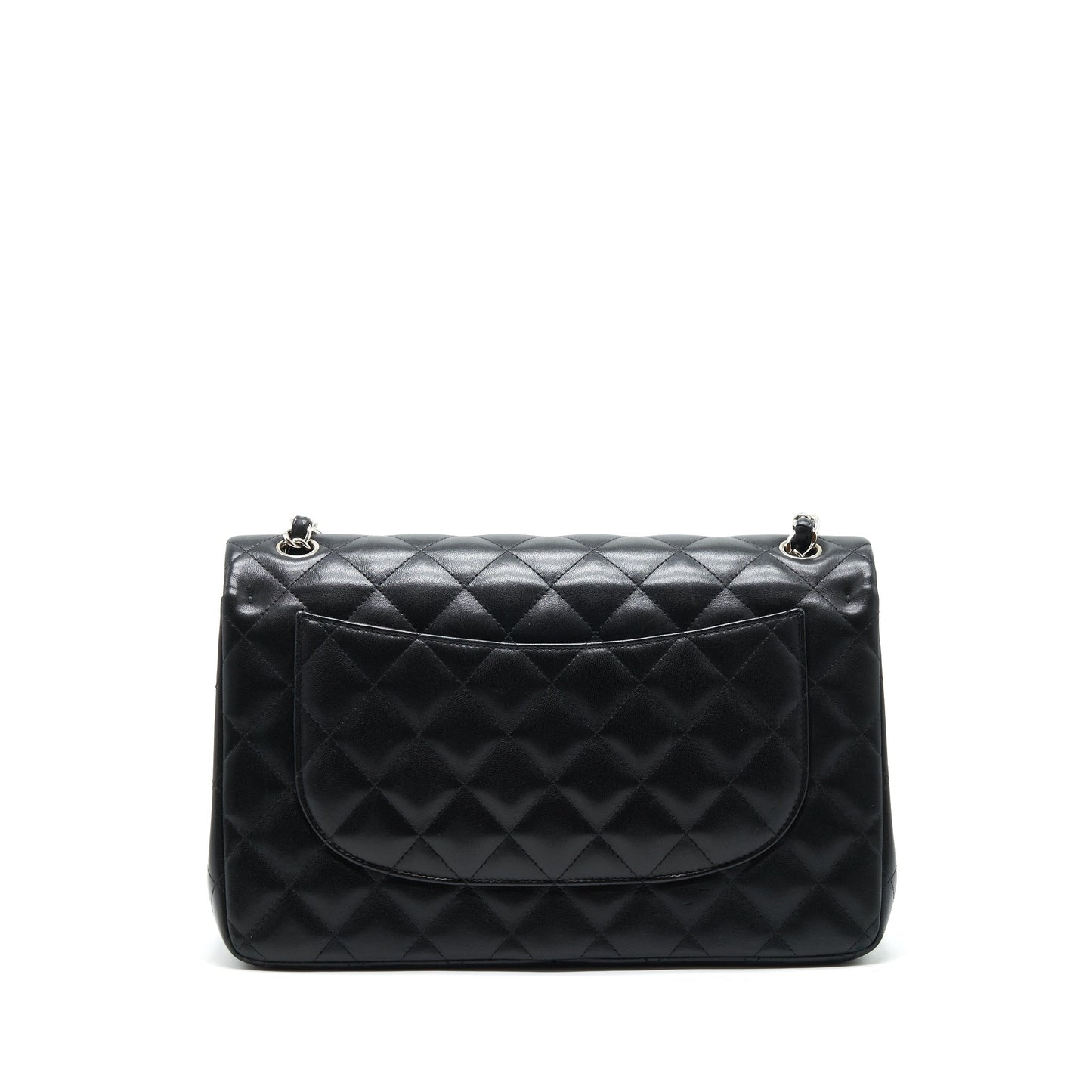 Chanel Classic jumbo Double flap Lambskin SHW Black Shoulder Bag