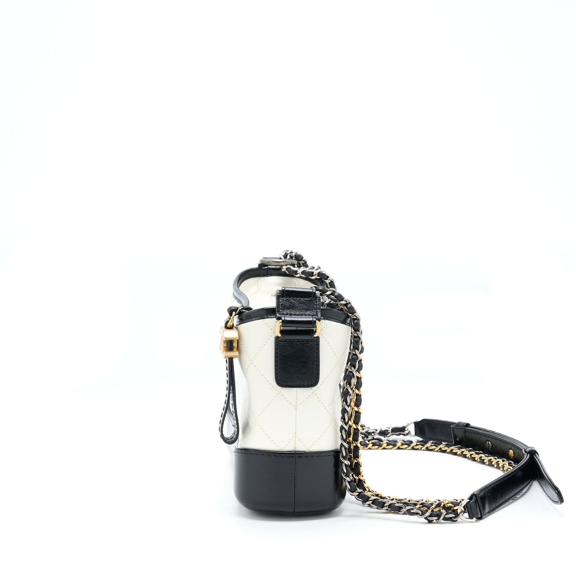 Chanel Gabrielle Hobo Hardware Multicolour Black White Small Shoulder Bag
