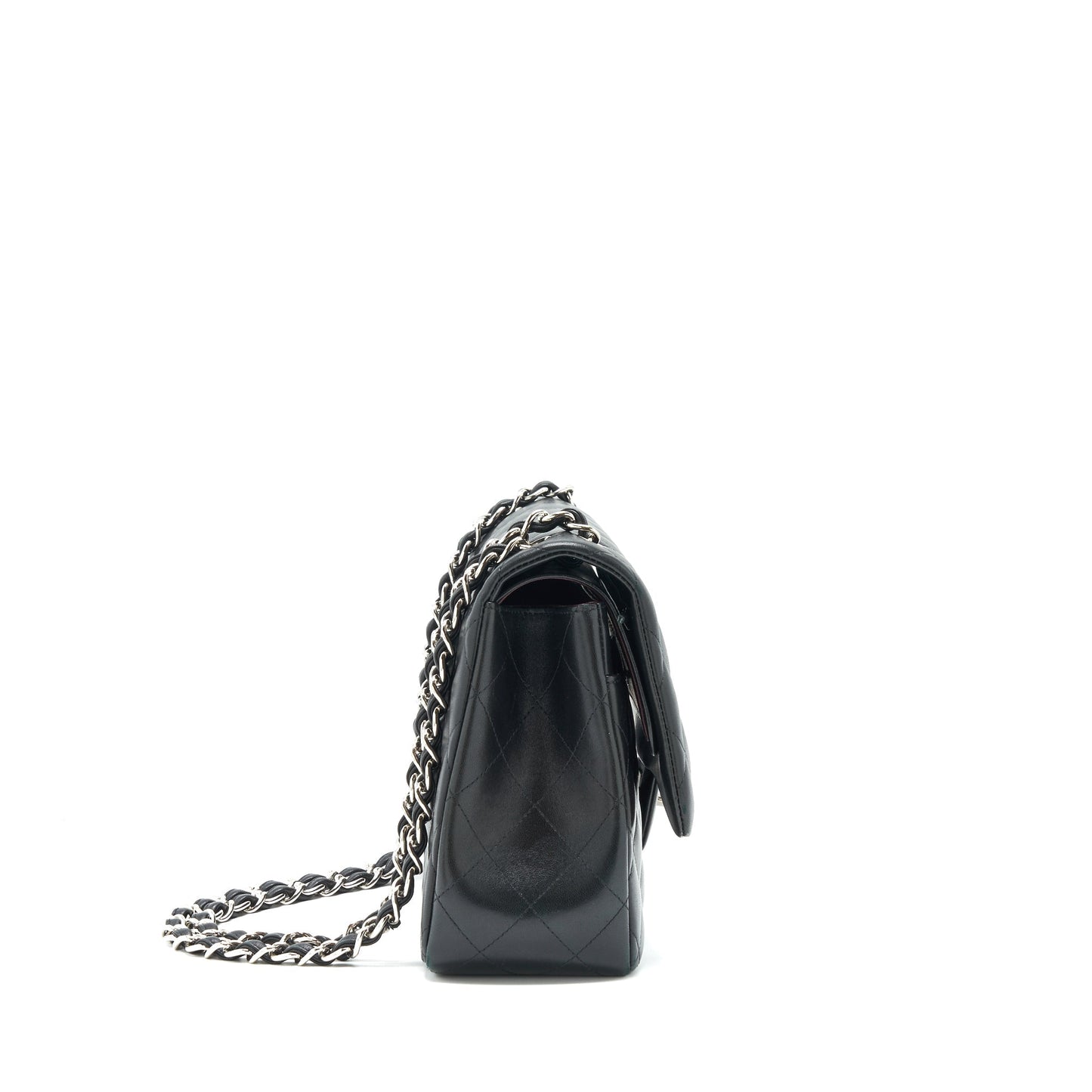 Chanel Classic jumbo Double flap Lambskin SHW Black Shoulder Bag