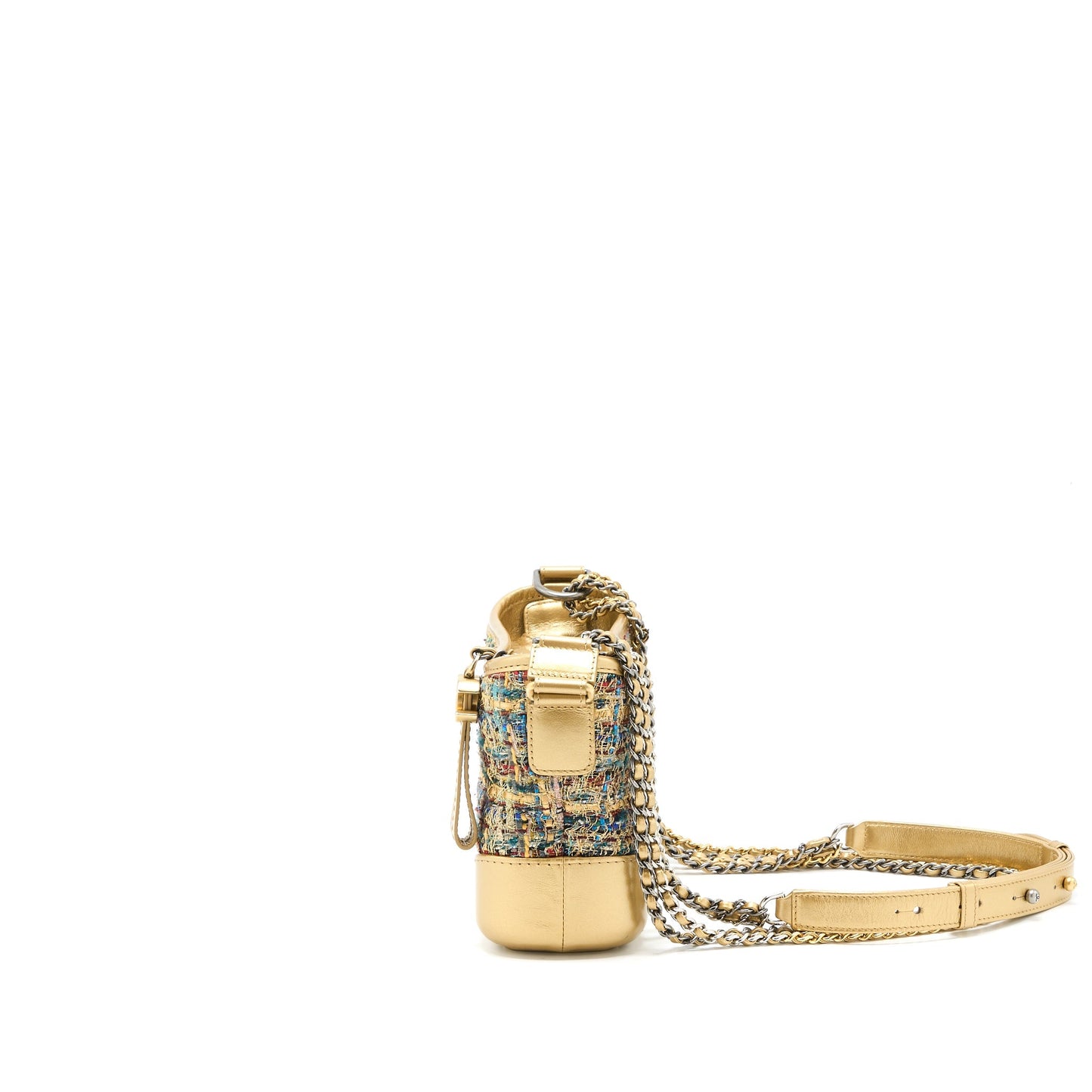 Chanel Gabrielle Hobo Tweed Hardware Multicolour Gold Small Shoulder Bag