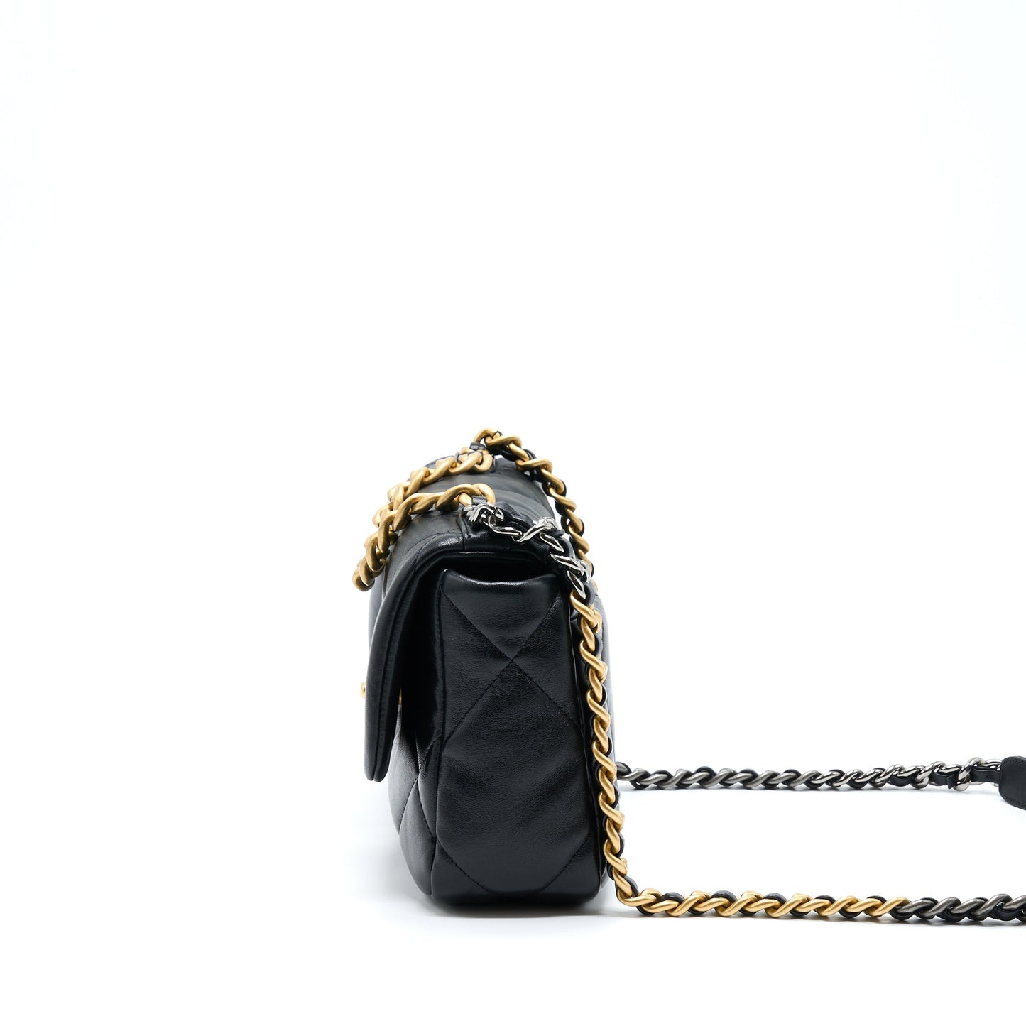 Chanel 19 Lambskin Hardware Microchip Multicolour Black Small Handbag Microchip 1