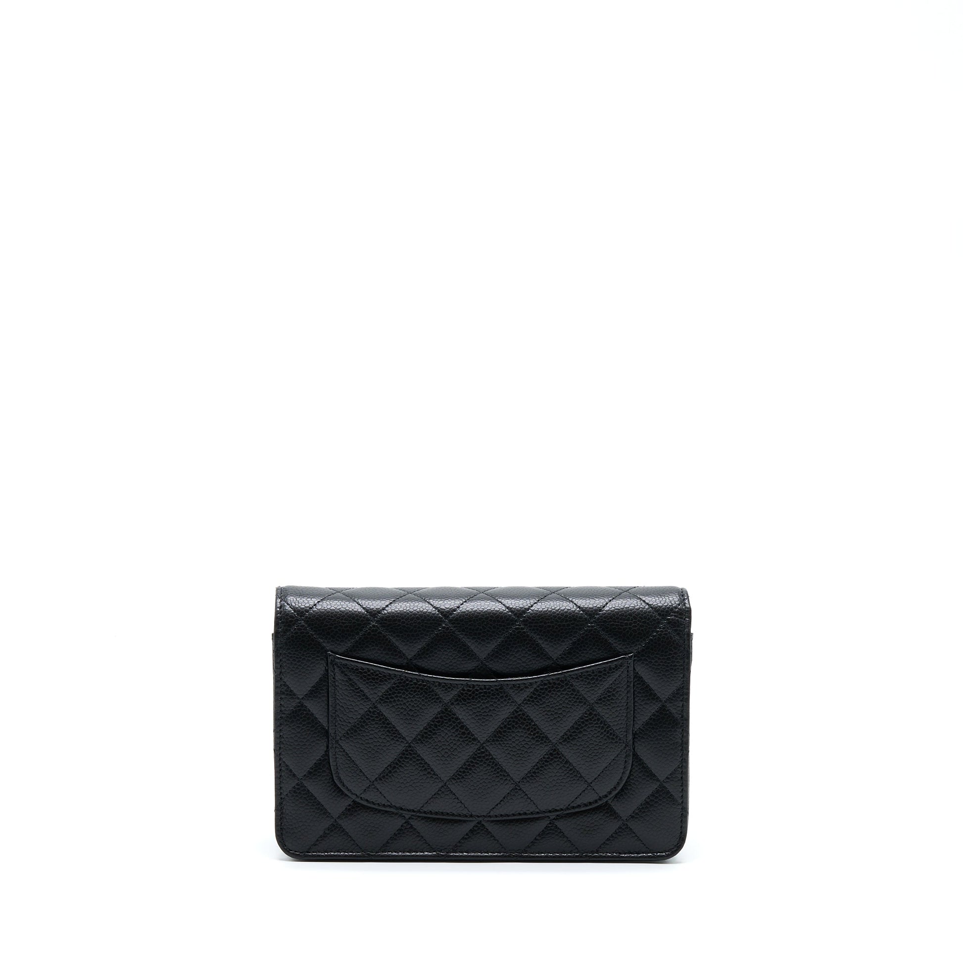 Chanel Classic On Caviar GHW Microchip Black Wallet Case Microchip 2