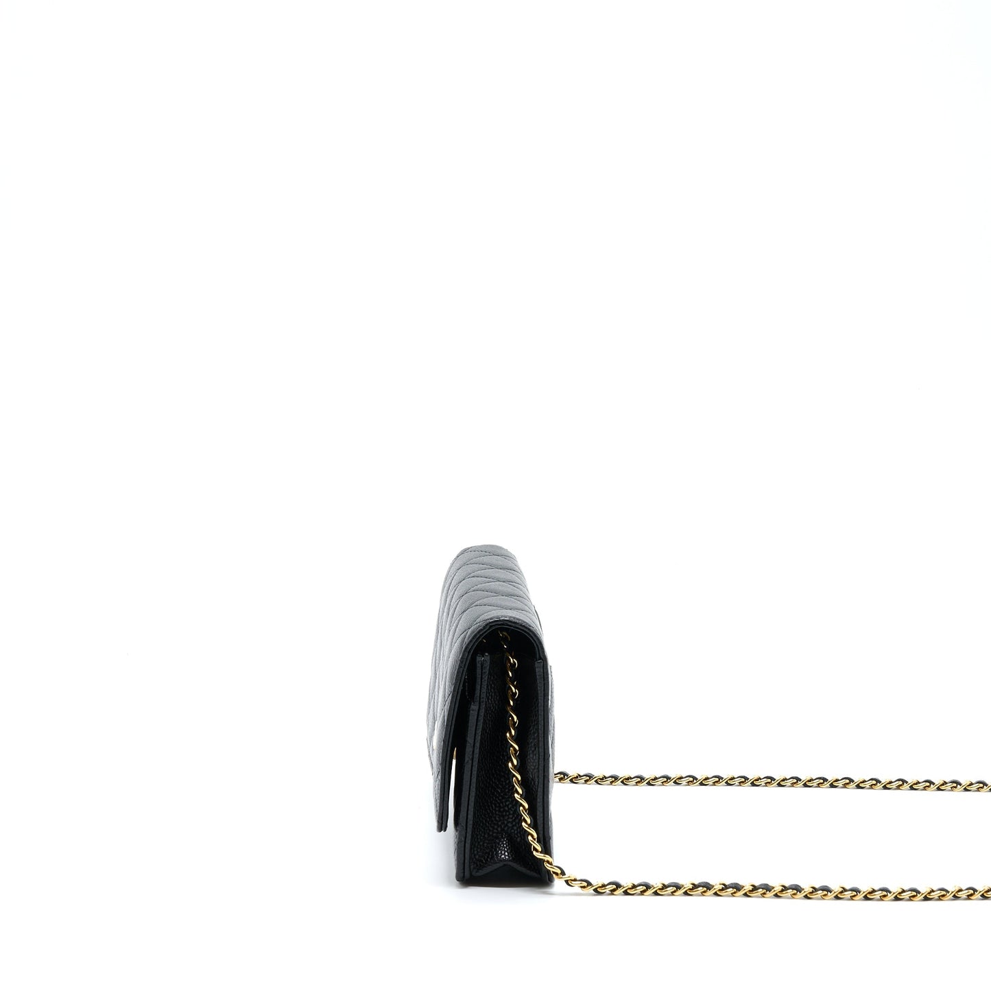 Chanel Classic On Caviar GHW Microchip Black Wallet Case Microchip 2