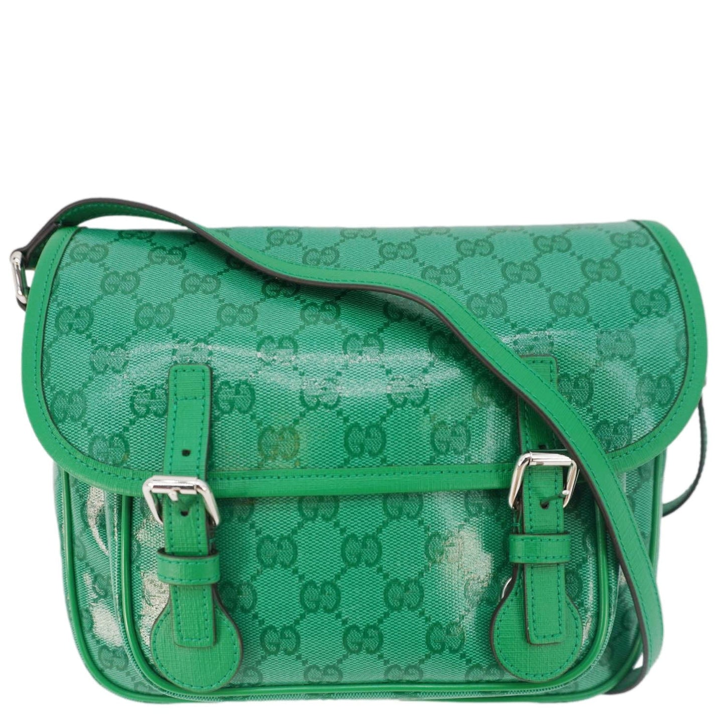 Gucci Kids Supreme Shoulder Bag Canvas Green