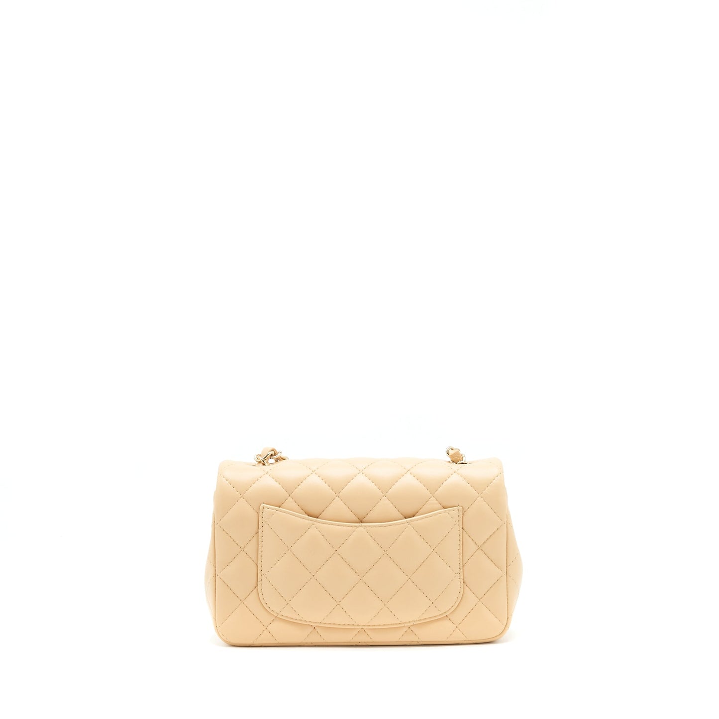 Chanel Rectangular Lambskin Light LGHW microchip Beige Mini Bag