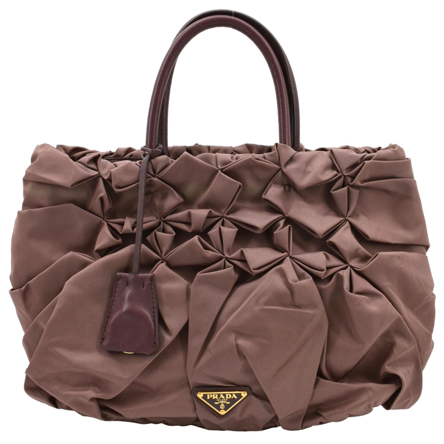 Tessuto Origami Pleated Ruffled Tote Bag Antico Nylon