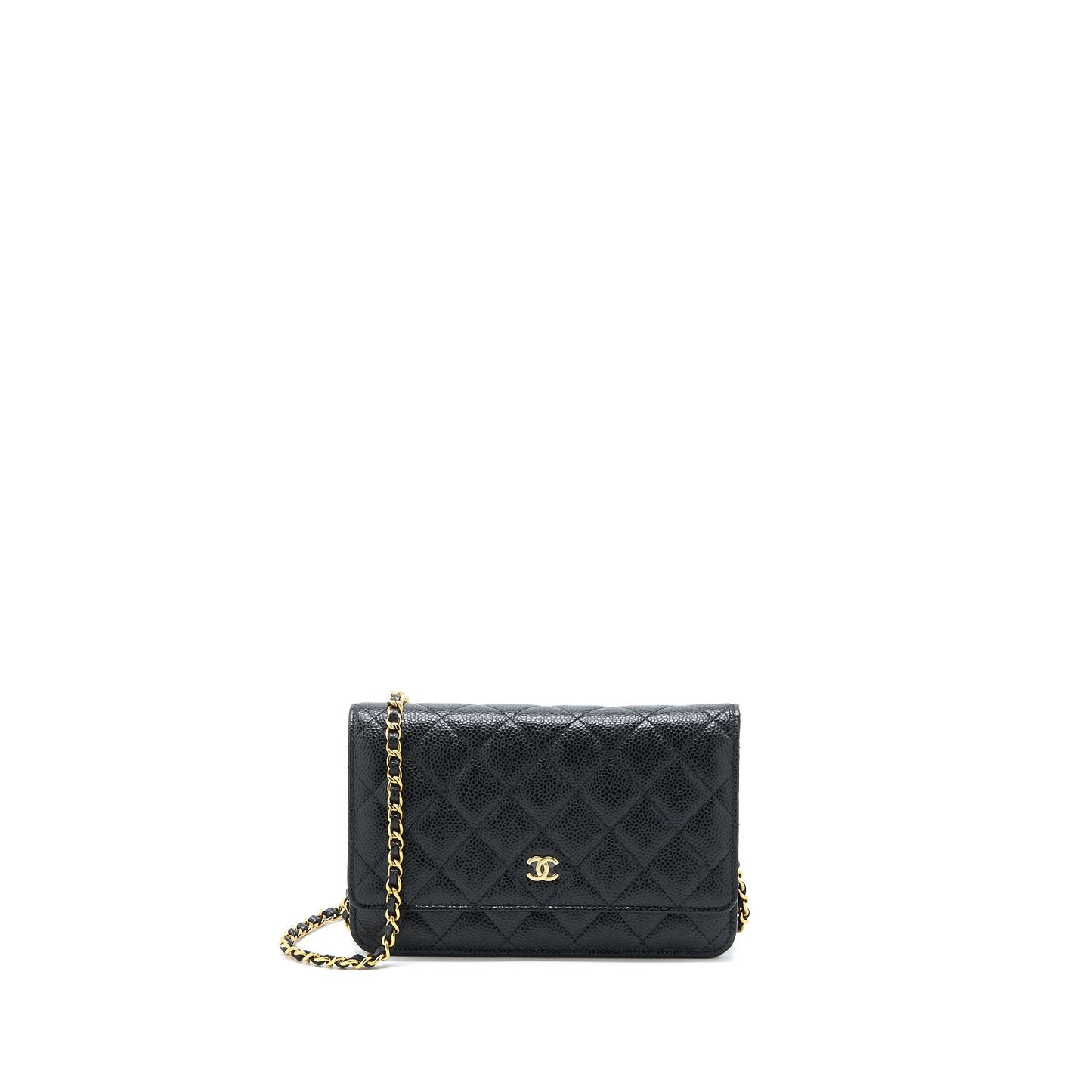Chanel Classic On Caviar GHW Microchip Black Wallet Case Microchip 12