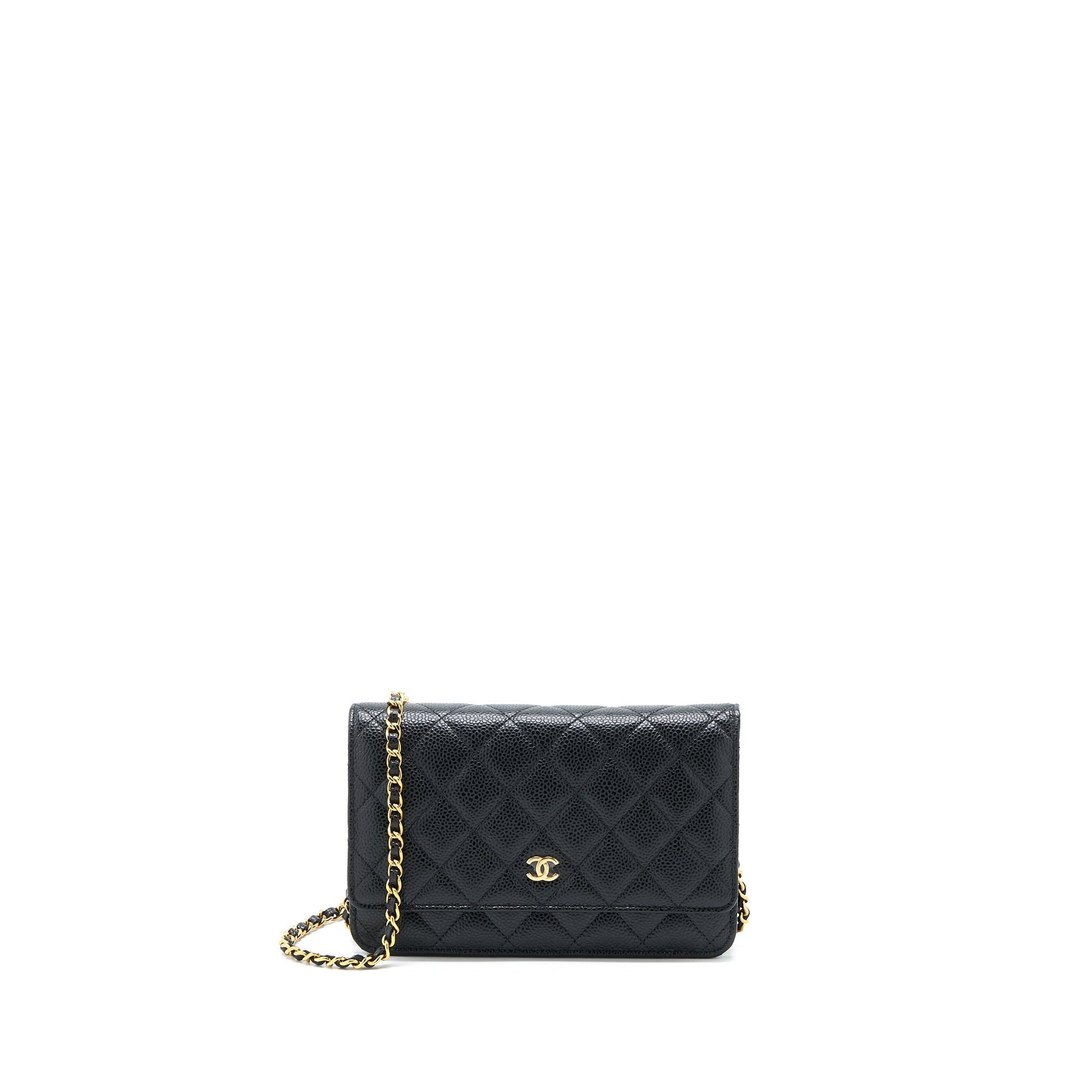 Chanel Classic On Caviar GHW Microchip Black Wallet Case Microchip 12