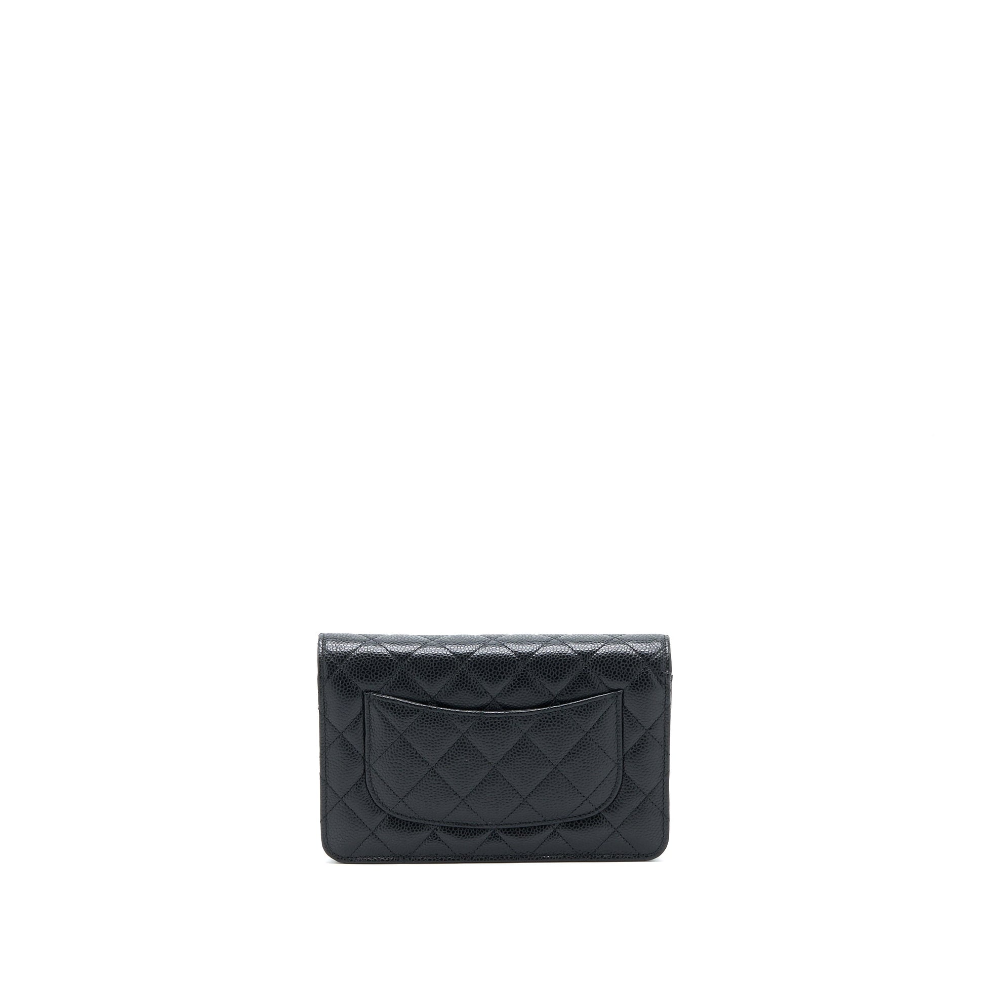 Chanel Classic On Caviar GHW Microchip Black Wallet Case Microchip 12