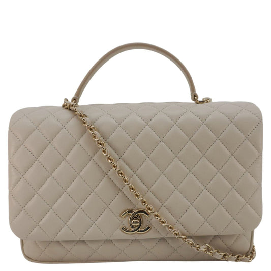 Chanel Citizen Chic Flap Quilted Leather White Travel Bag