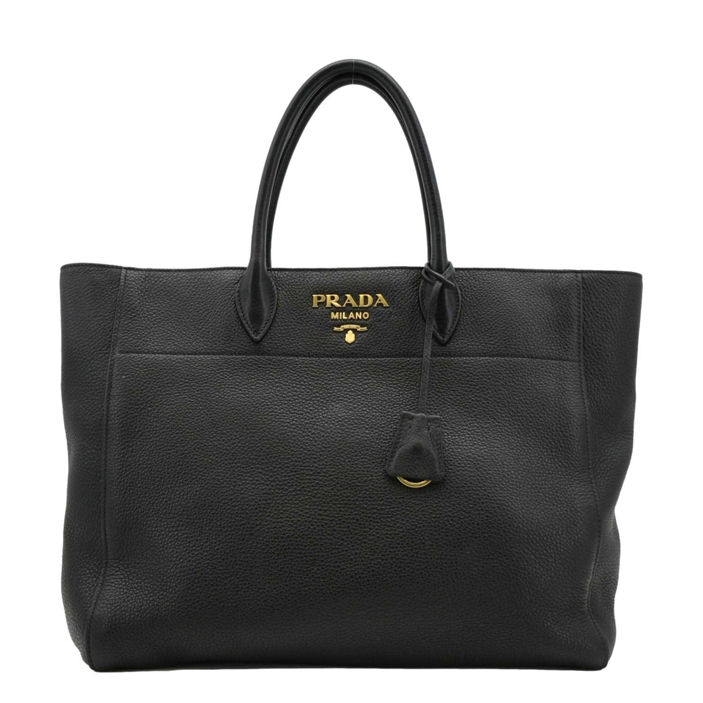 Vitello Daino Tote Bag Leather Black