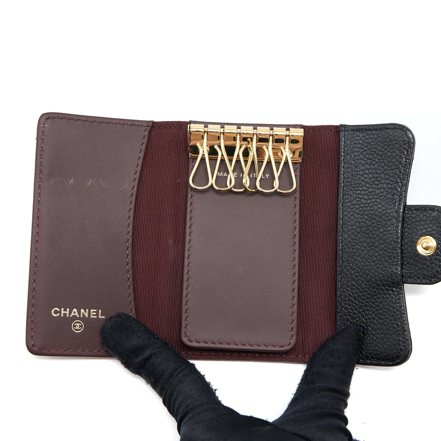 Chanel Flap Holder Caviar GHW Black Handbag