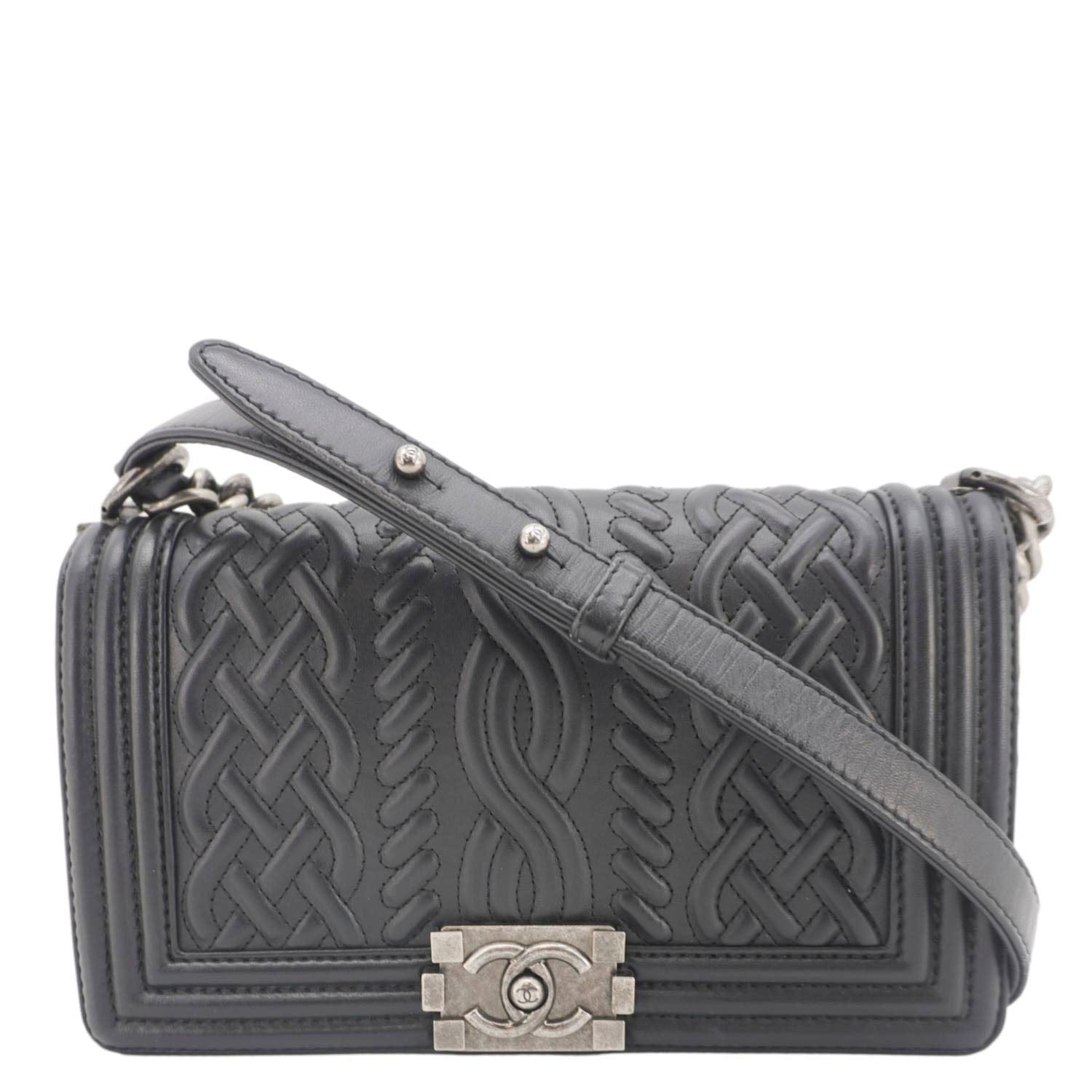 Chanel Celtic Boy Flap Leather Black Travel Bag