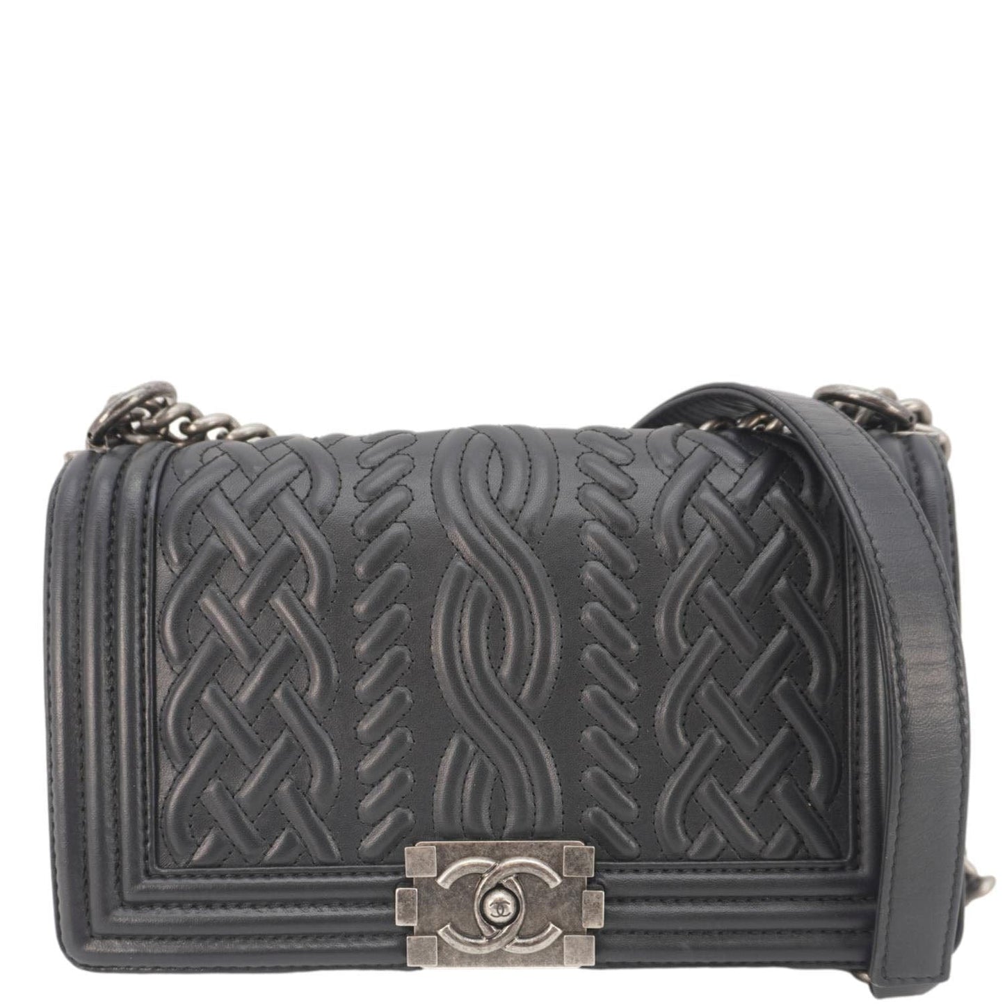 Chanel Celtic Boy Flap Leather Black Travel Bag