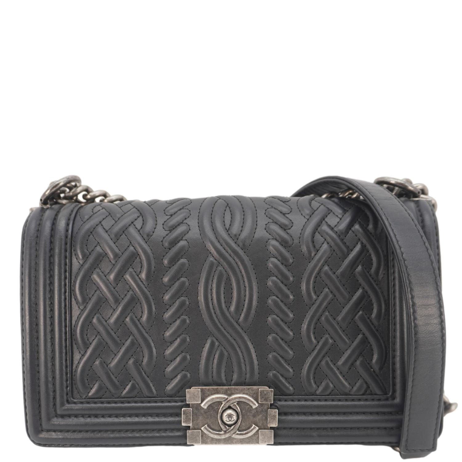 Chanel Celtic Boy Flap Leather Black Travel Bag