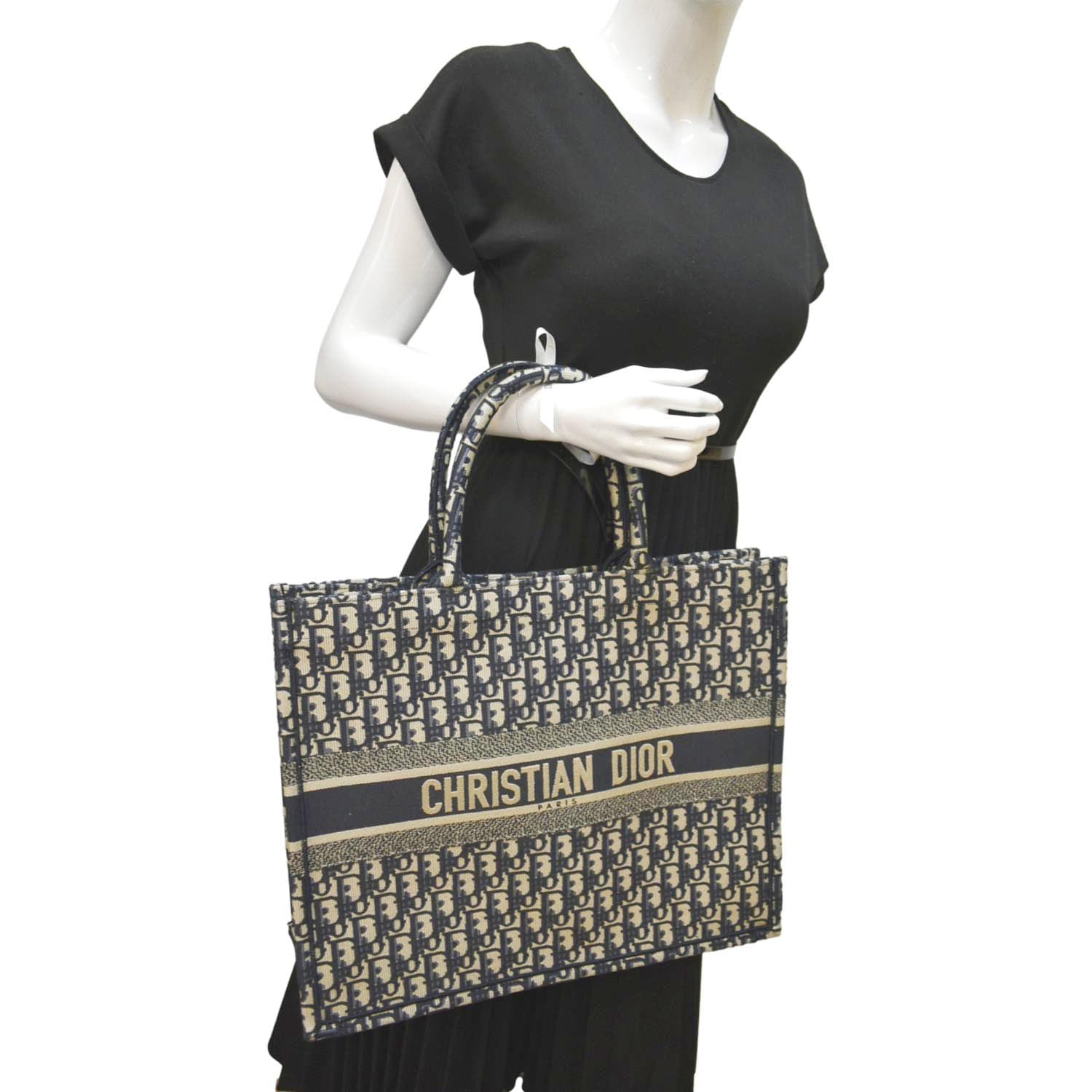 Dior Book Oblique Tote Bag Canvas Multicolor Large