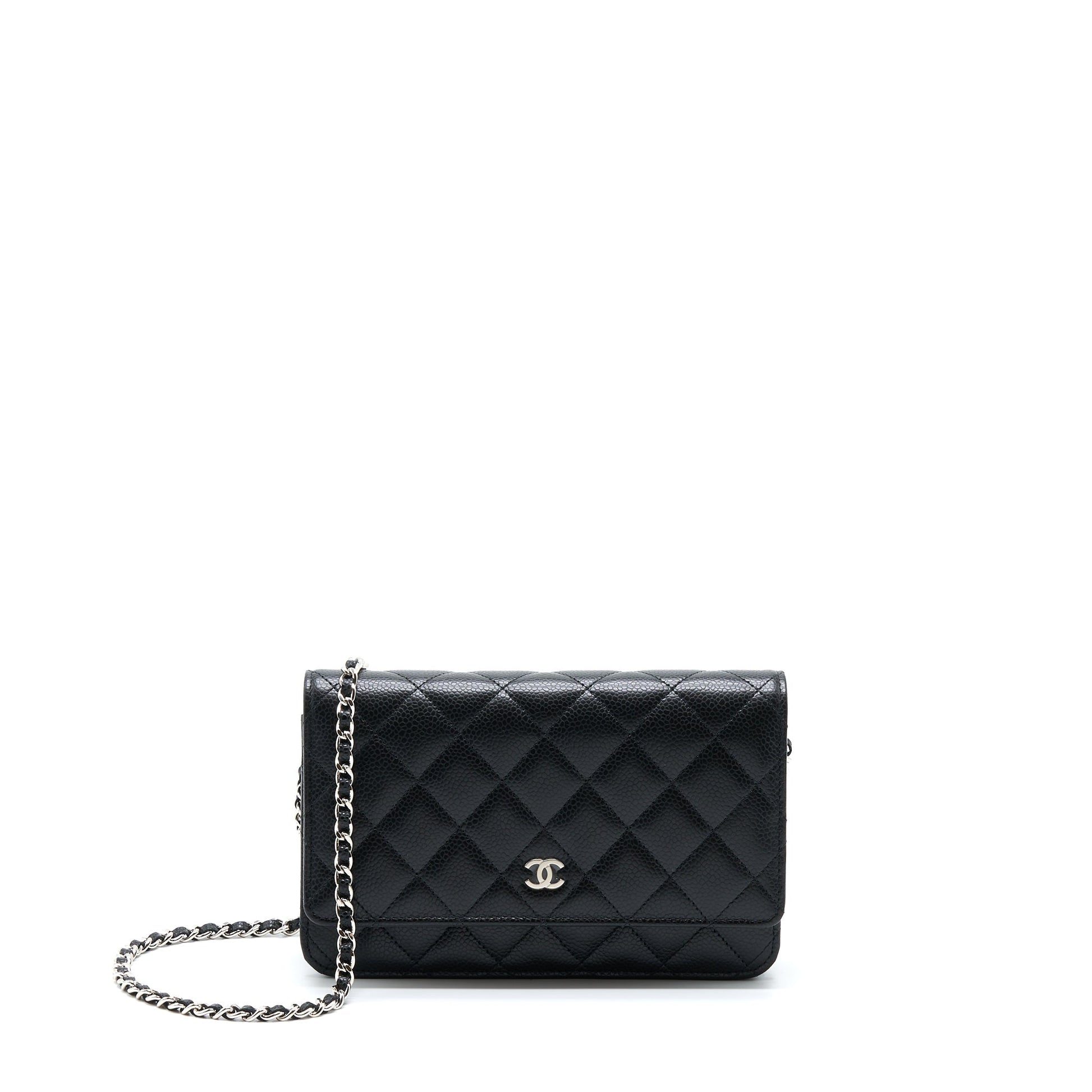Chanel Classic On Caviar SHW Microchip Black Wallet Case Microchip 2